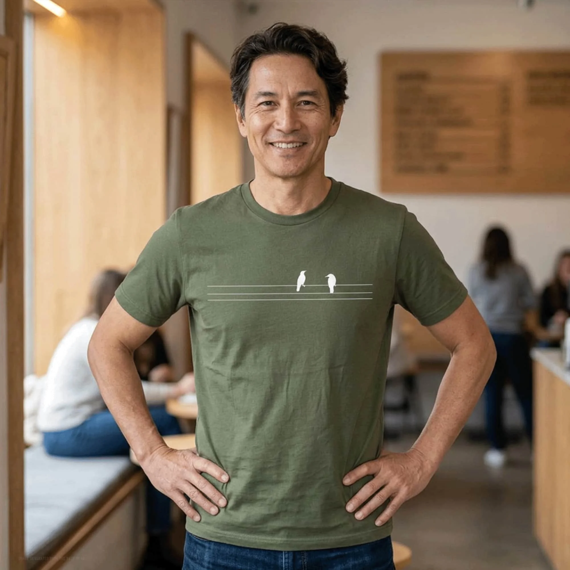 Birds on a Wire Recycled Cotton T‑Shirt