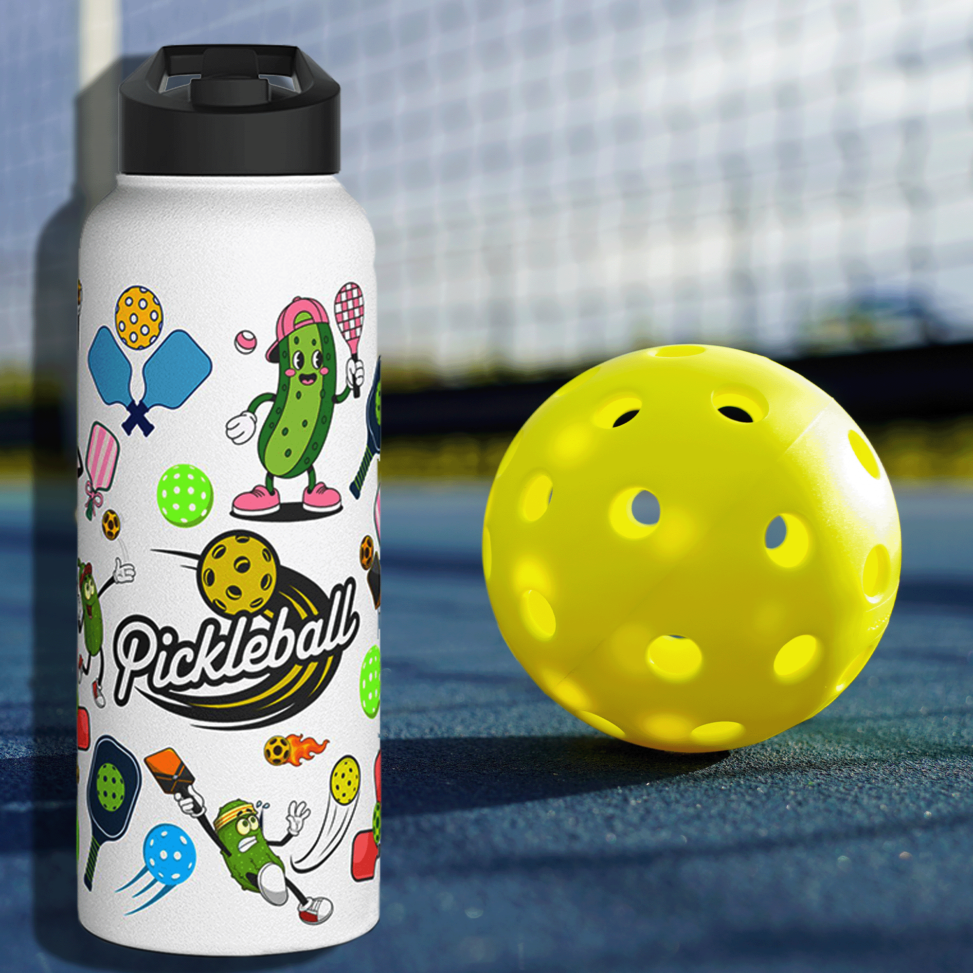 Pickleball Stainless Steel Water Bottle
