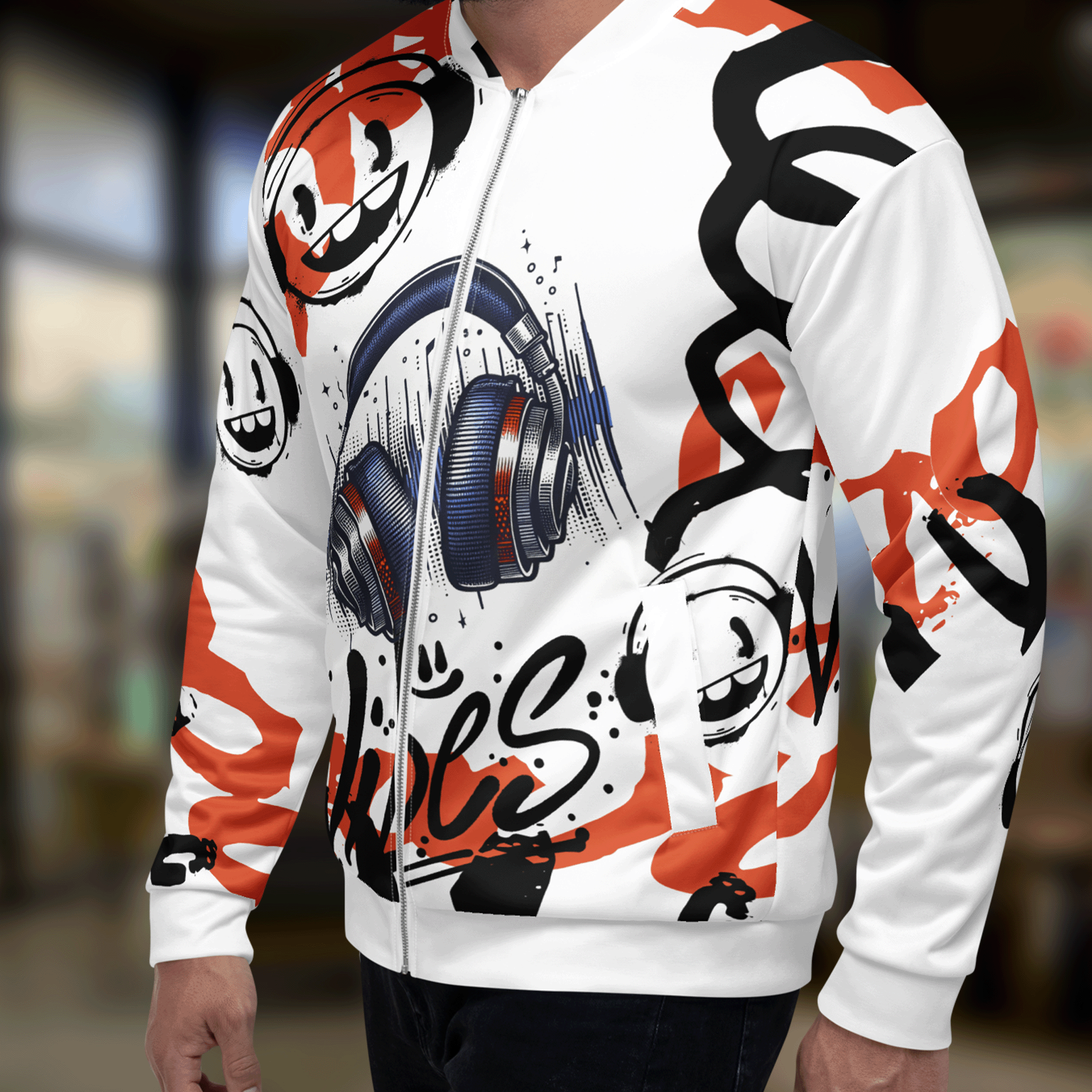 Good Vibes Headphones Bomber Jacket
