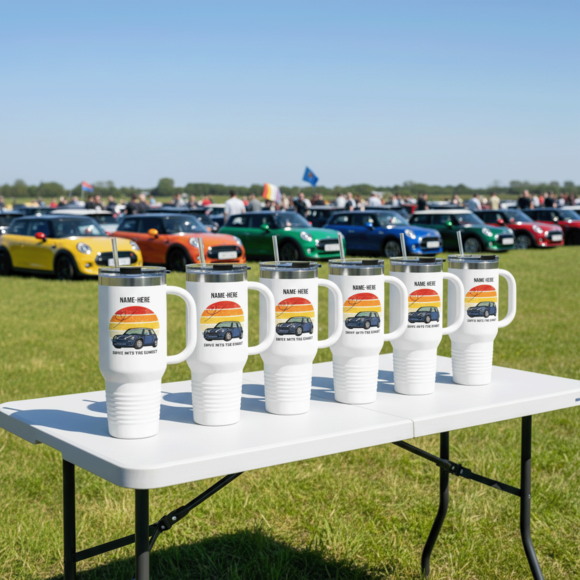 Personalized Mini Drive Into the Sunset Insulated 40oz Travel Mug