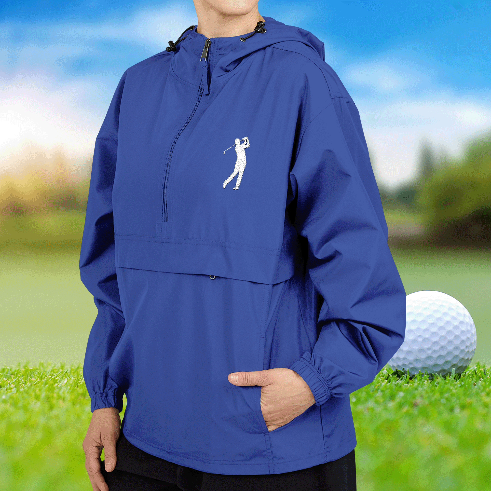 Embroidered Golfer Packable Champion Anorak Jacket