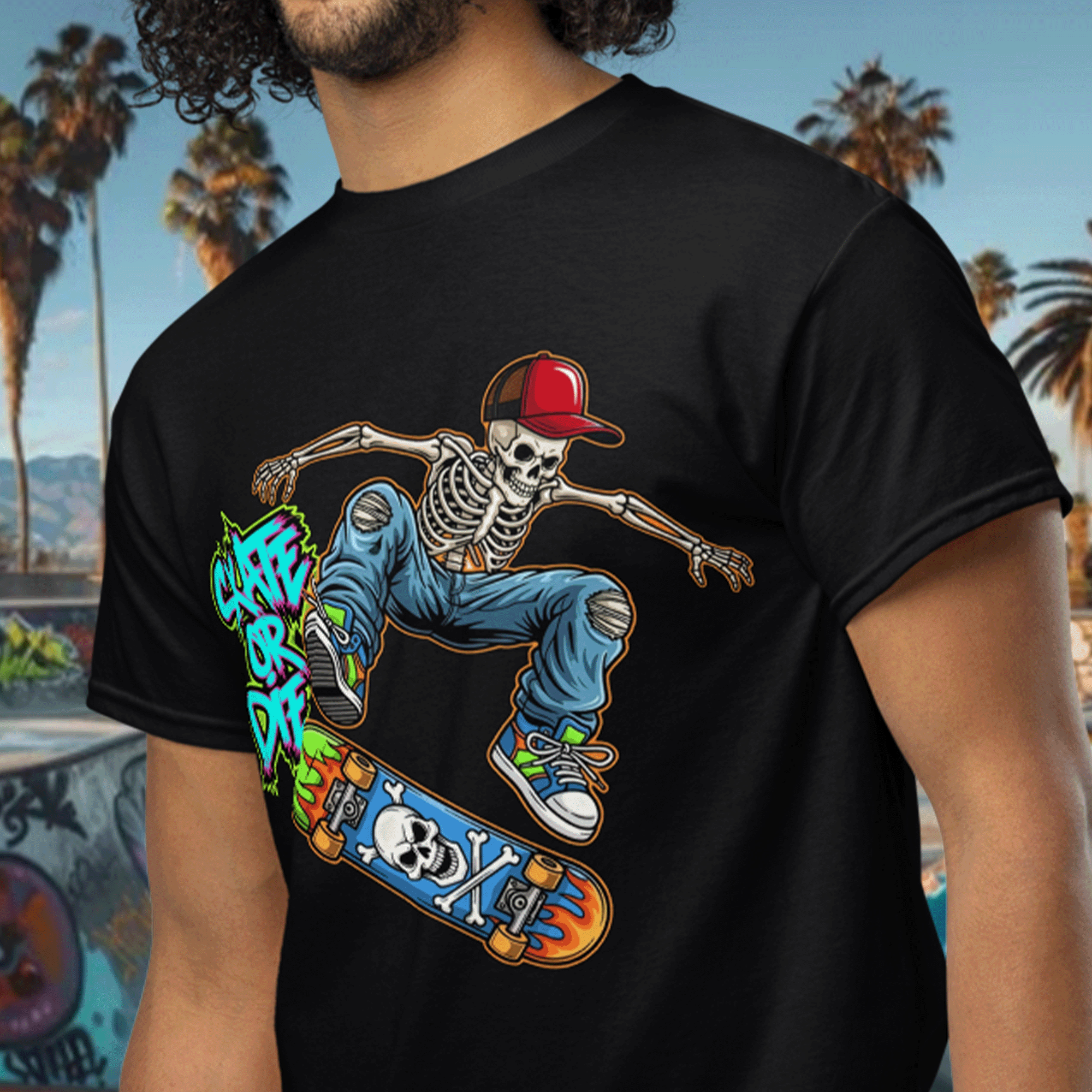 Skate or Die Skeleton Dude DryBlend® T-Shirt