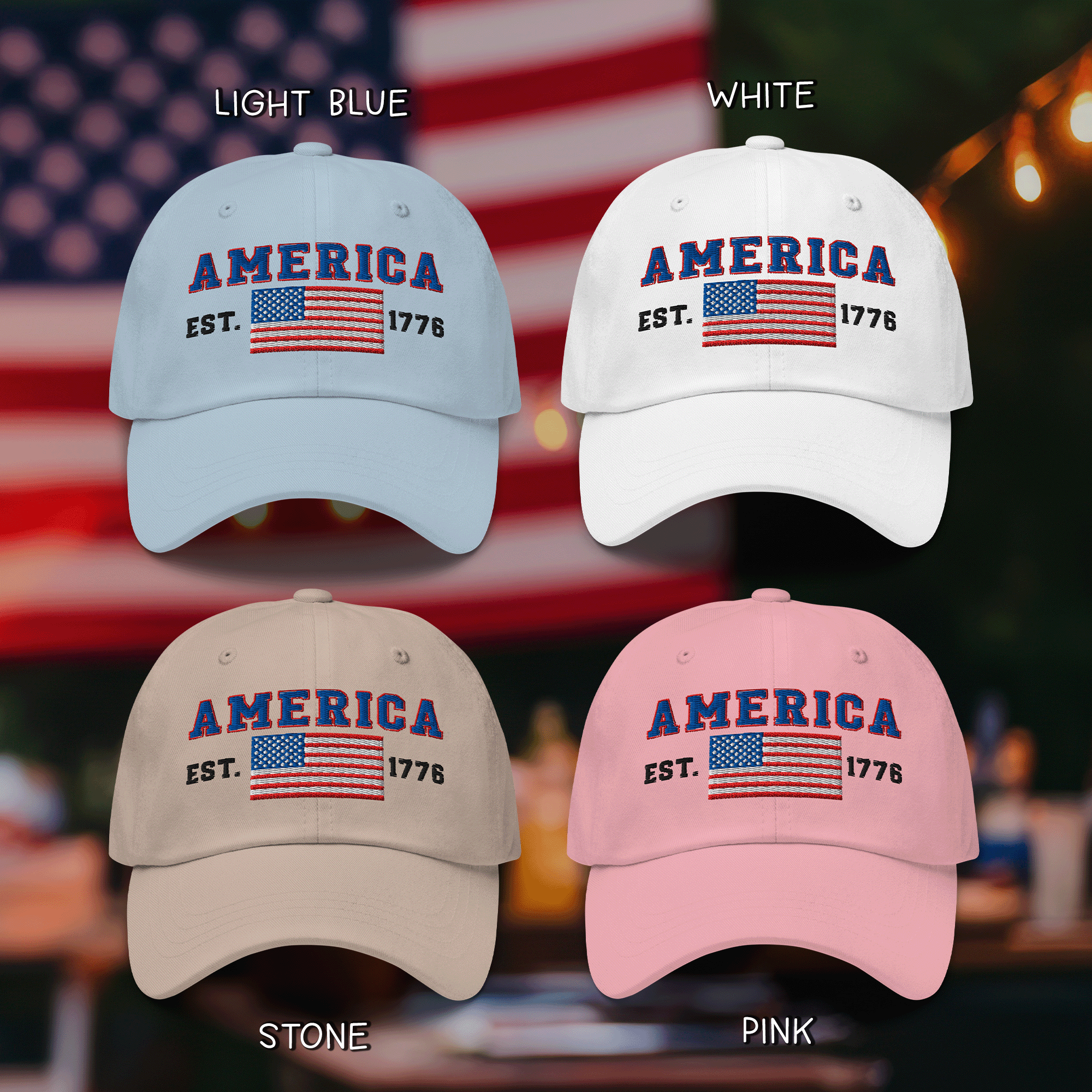 Embroidered AMERICA 1776 Classic Dad Hat