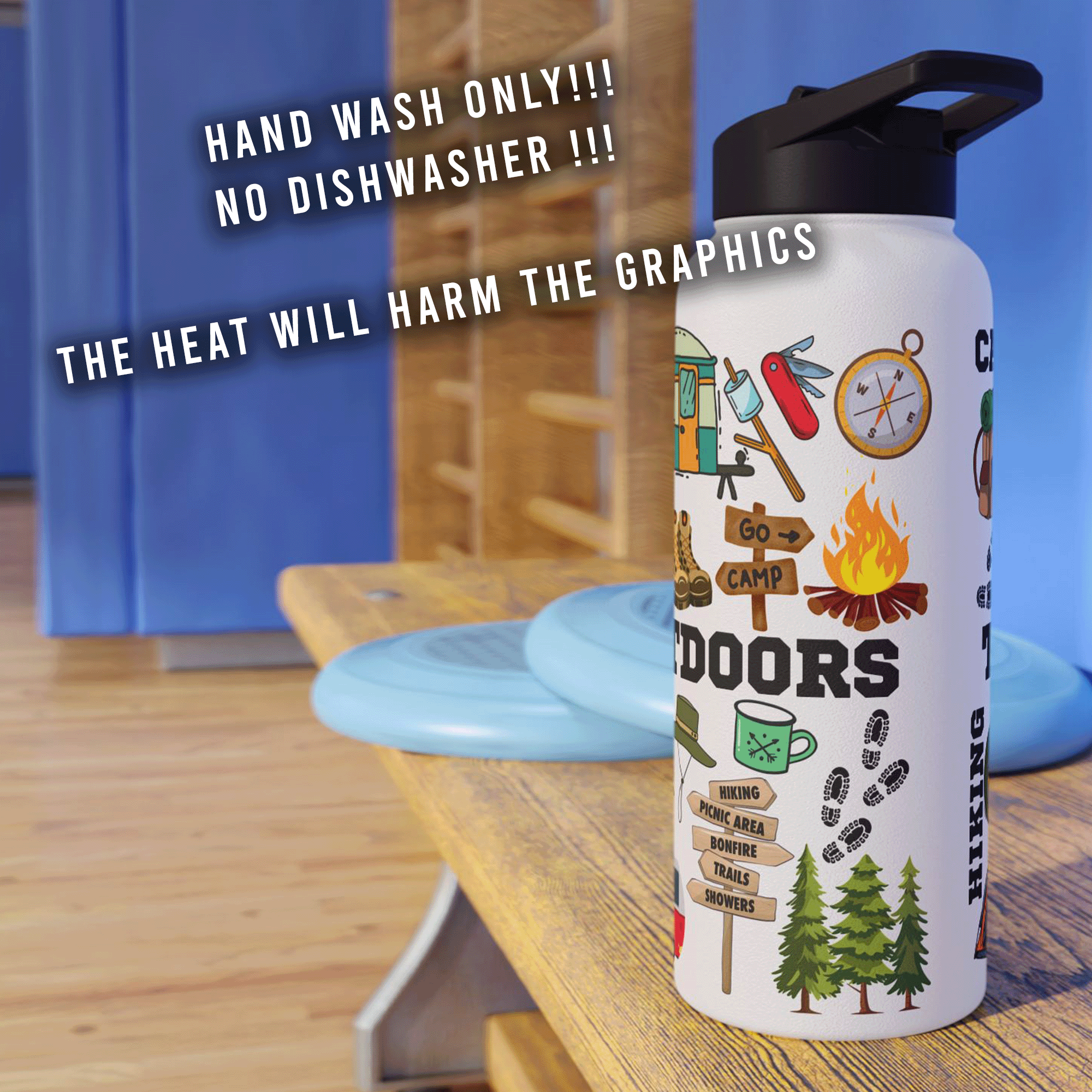Outdoor Adventure Stainless Steel 32oz Water Bottle