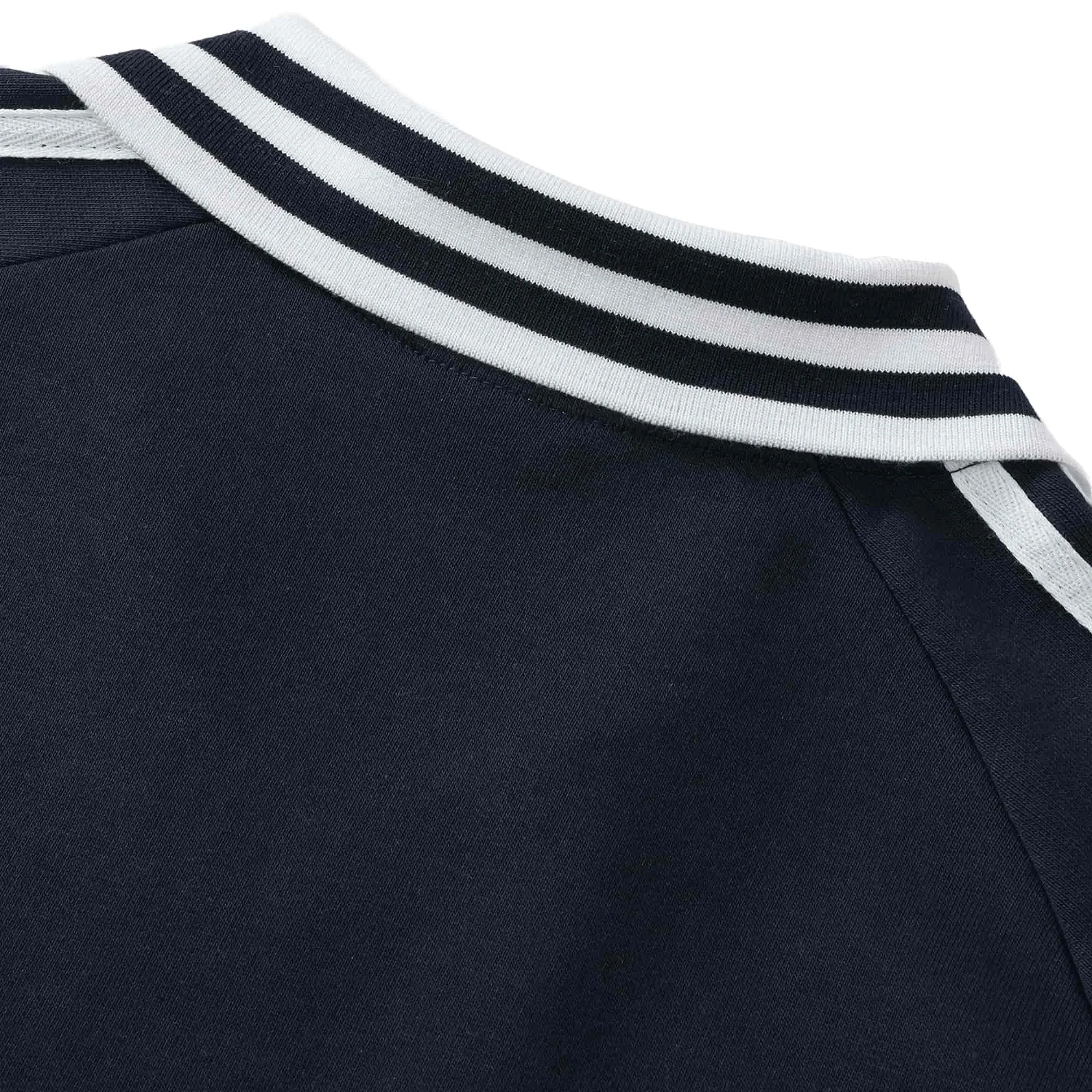 KING Contrast Striped Lapel Collar Sweatshirt