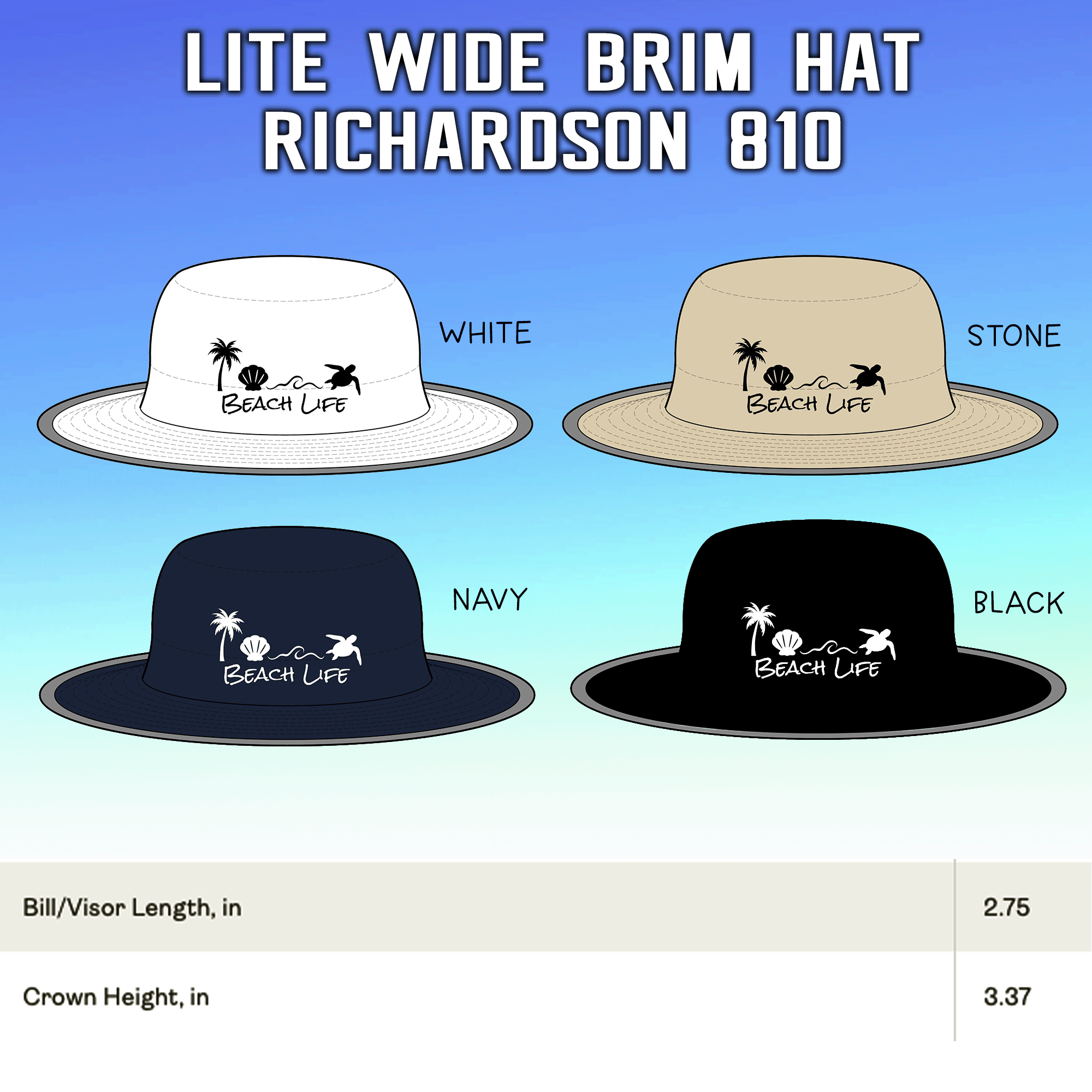 Beach Wide Brim Moisture-Wicking Sun Hat