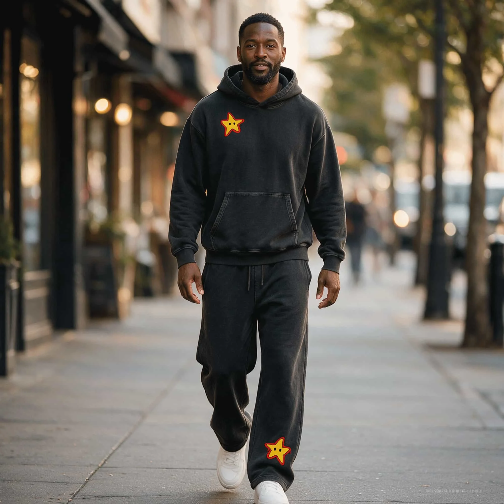 Snow Washed Star Fleece Hoodie & Sweatpants