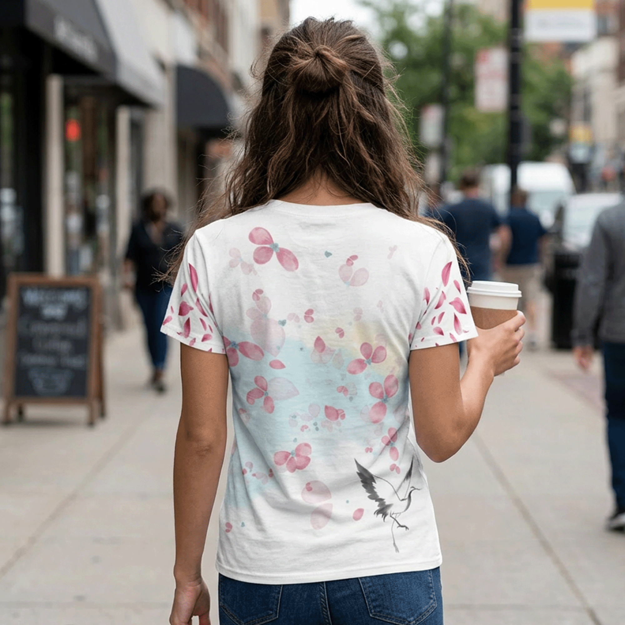 Cherry Blossom Crane Tee