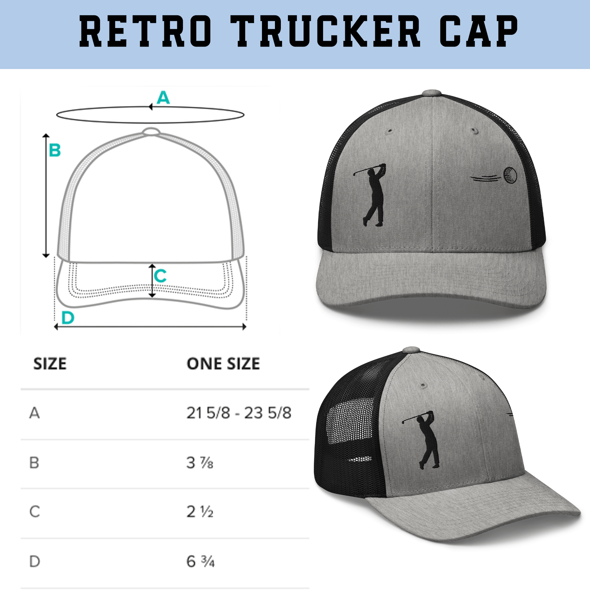 Embroidered Golfer Trucker Cap