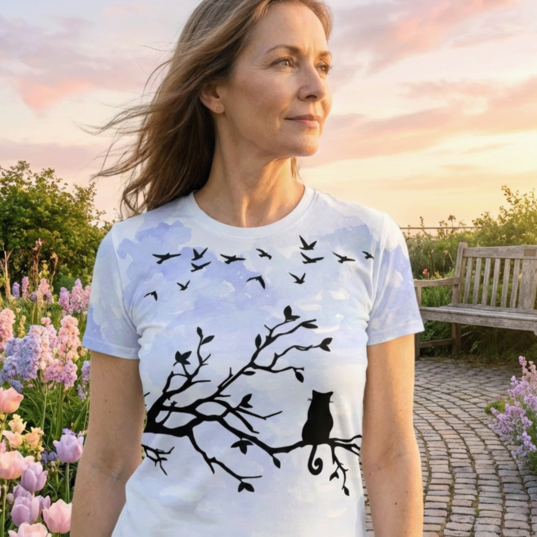 Women's Artistic Cat Tee