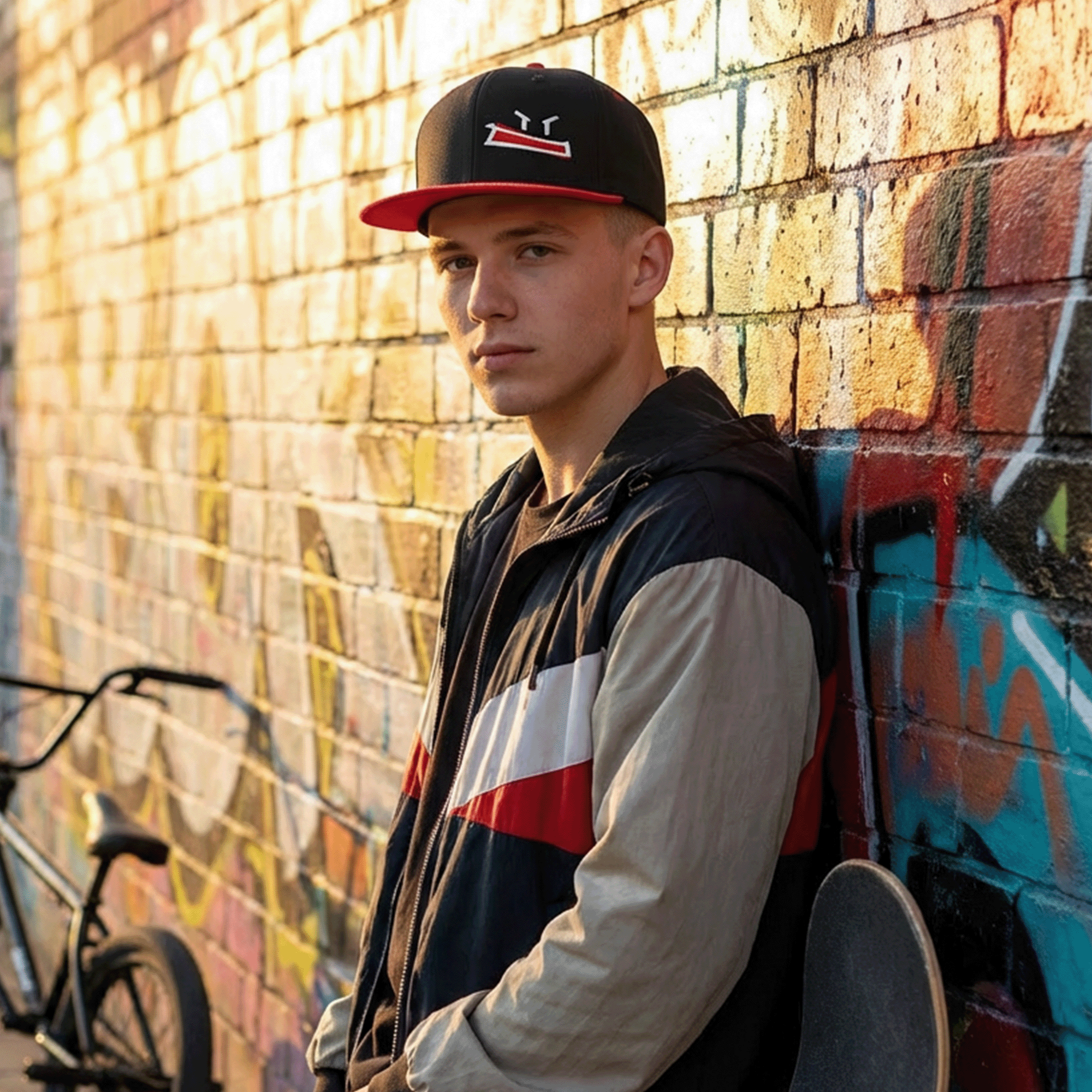 Embroidered Graffiti Face Streetwear Snapback Hat