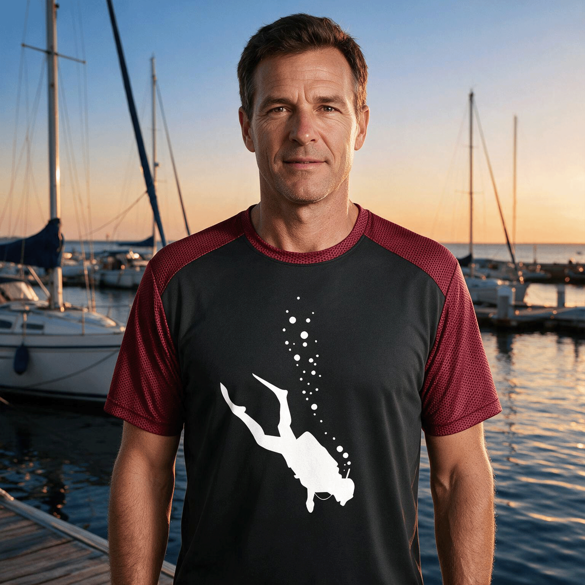 Scuba Diver Men's Polyester CamoHex SportTek Shirt