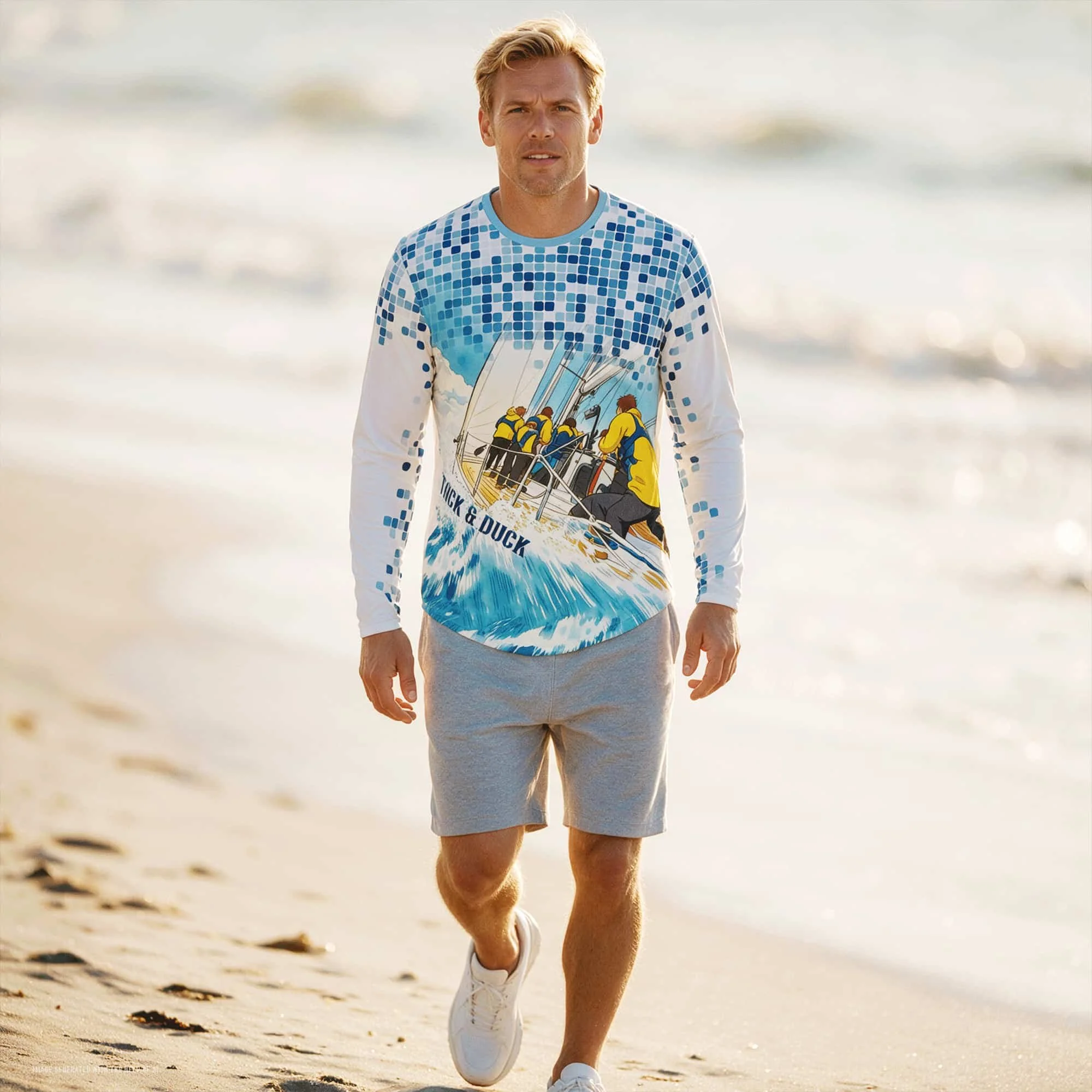 Men's Performance Long Sleeve UV Sun Protection Sailing Shirt