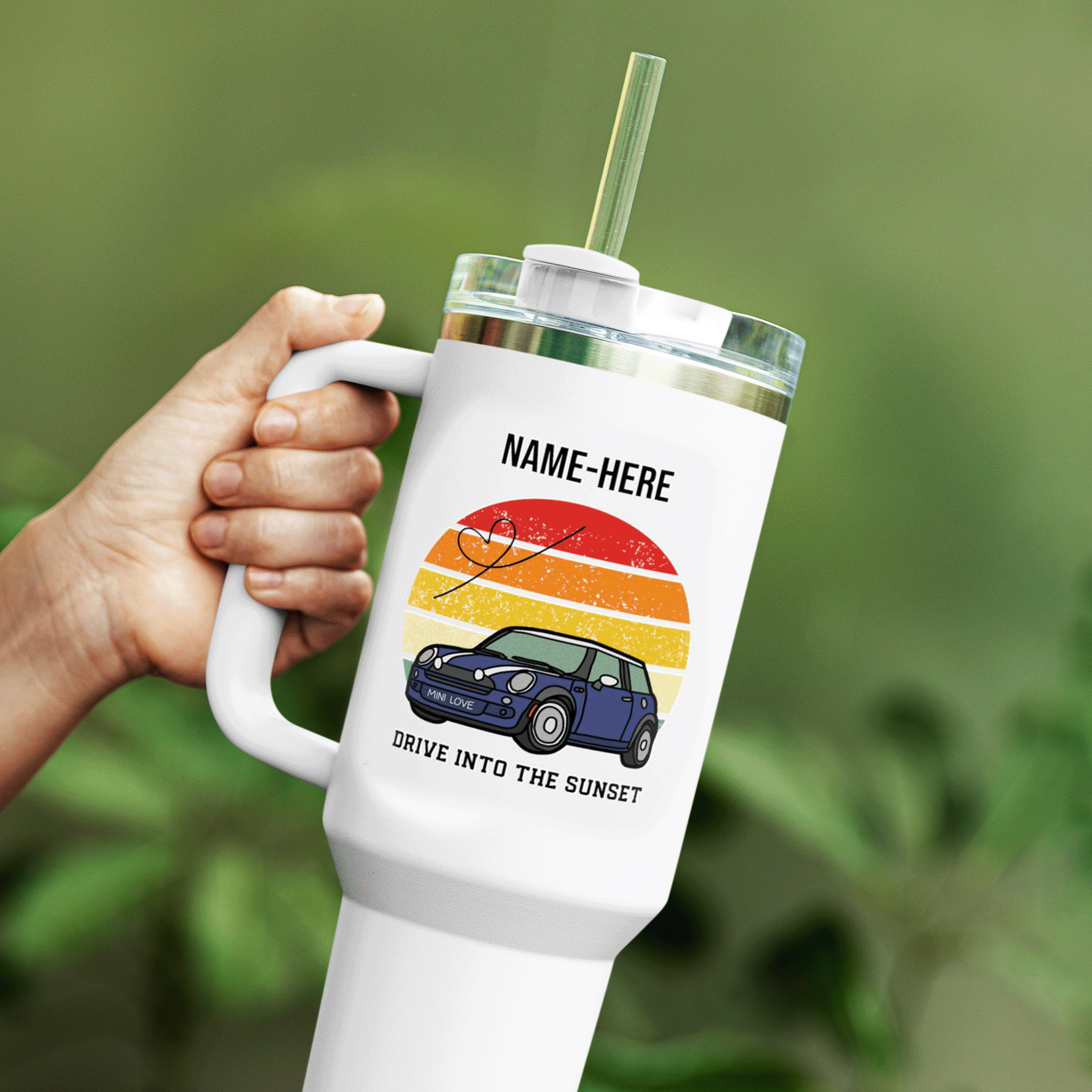 Personalized Mini Drive Into the Sunset Insulated 40oz Travel Mug