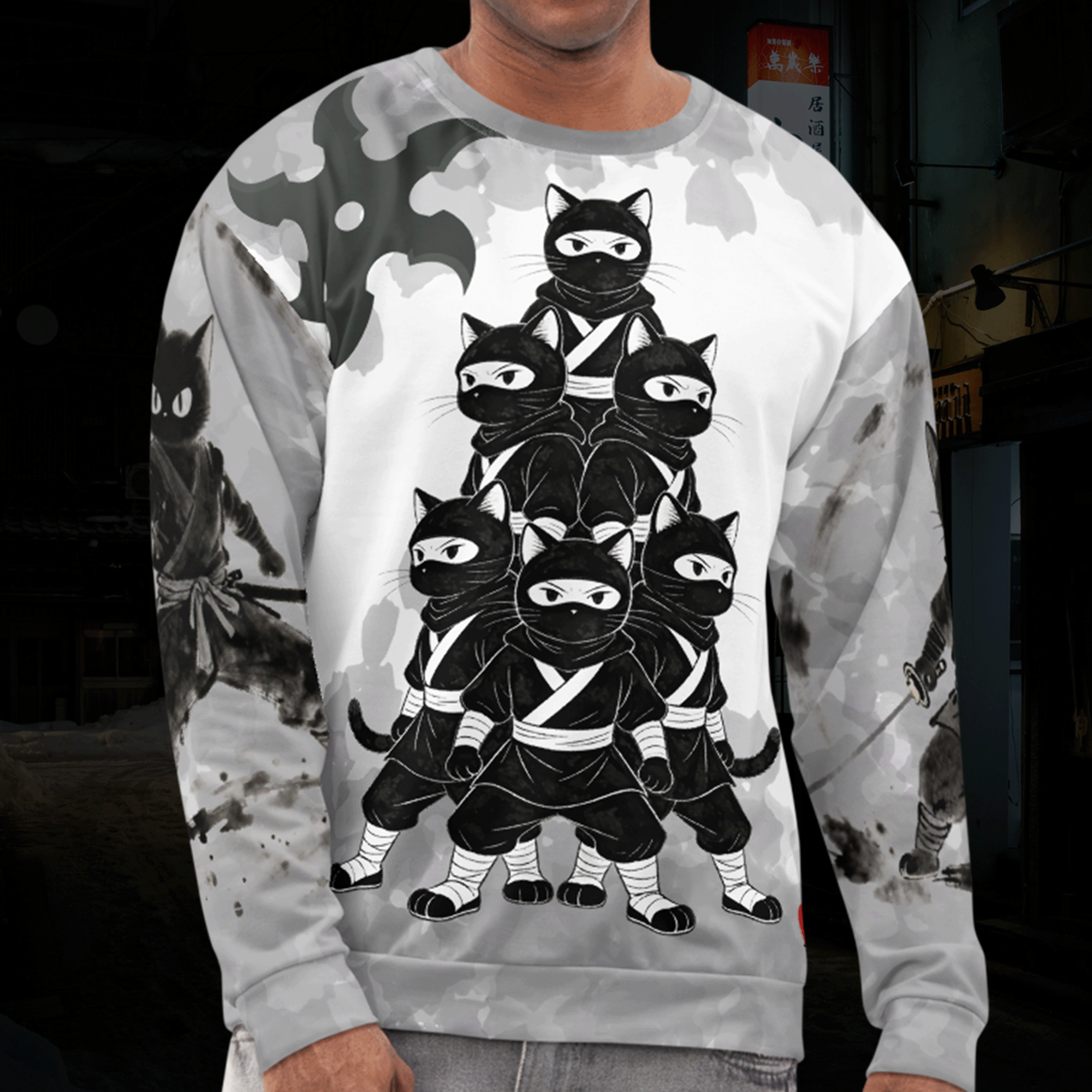 NINJA Cats Cotton Sweatshirt