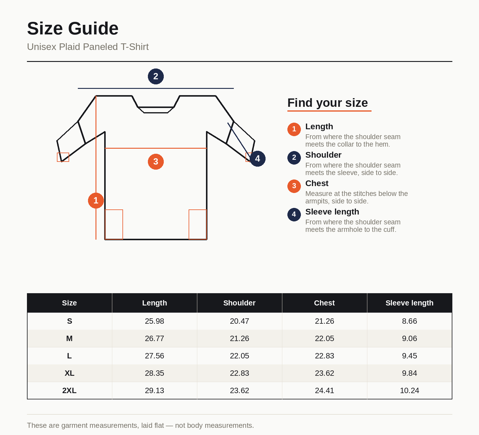 Orange Rabbit Sizing chart
