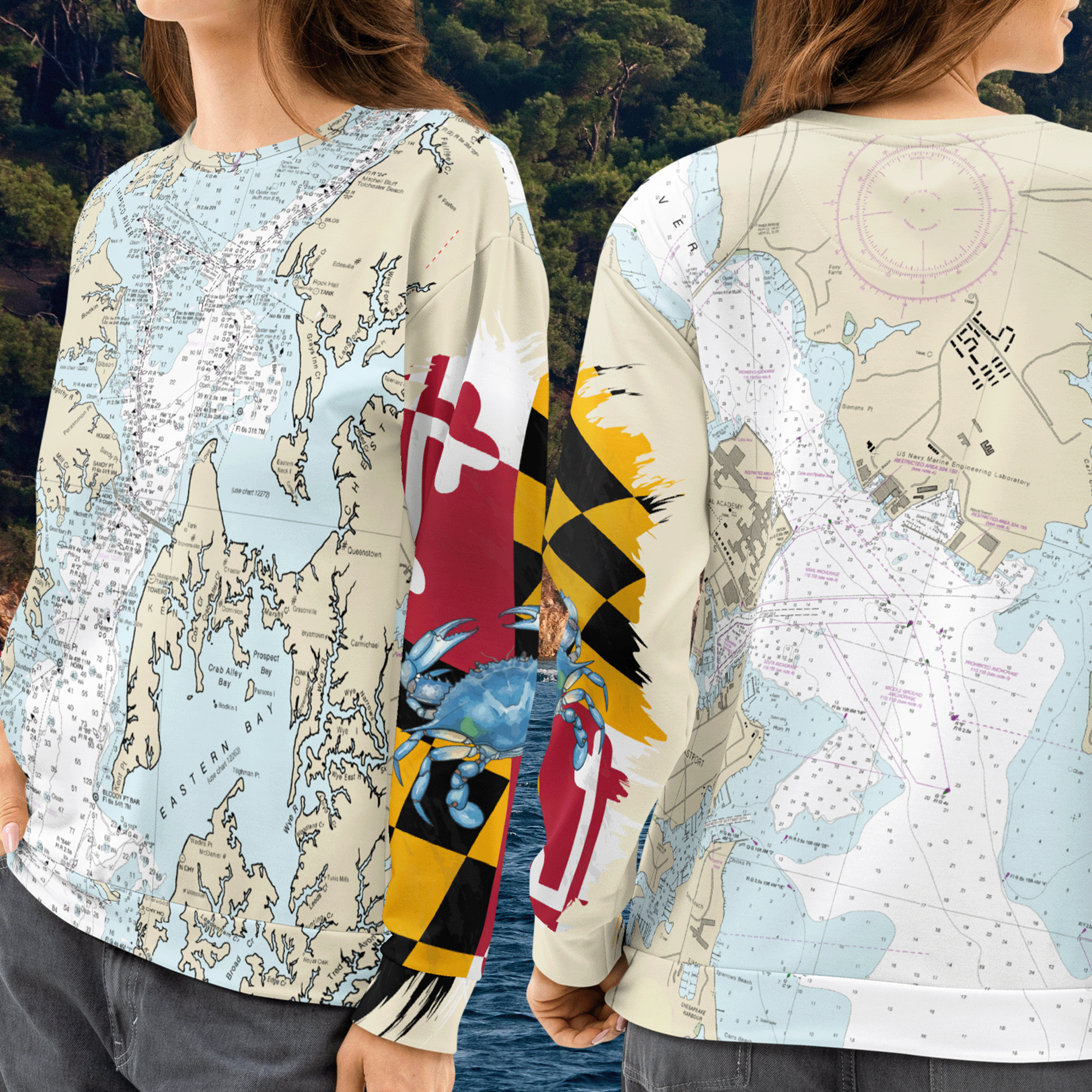Chesapeake Bay Annapolis Maryland Crewneck Sweatshirt