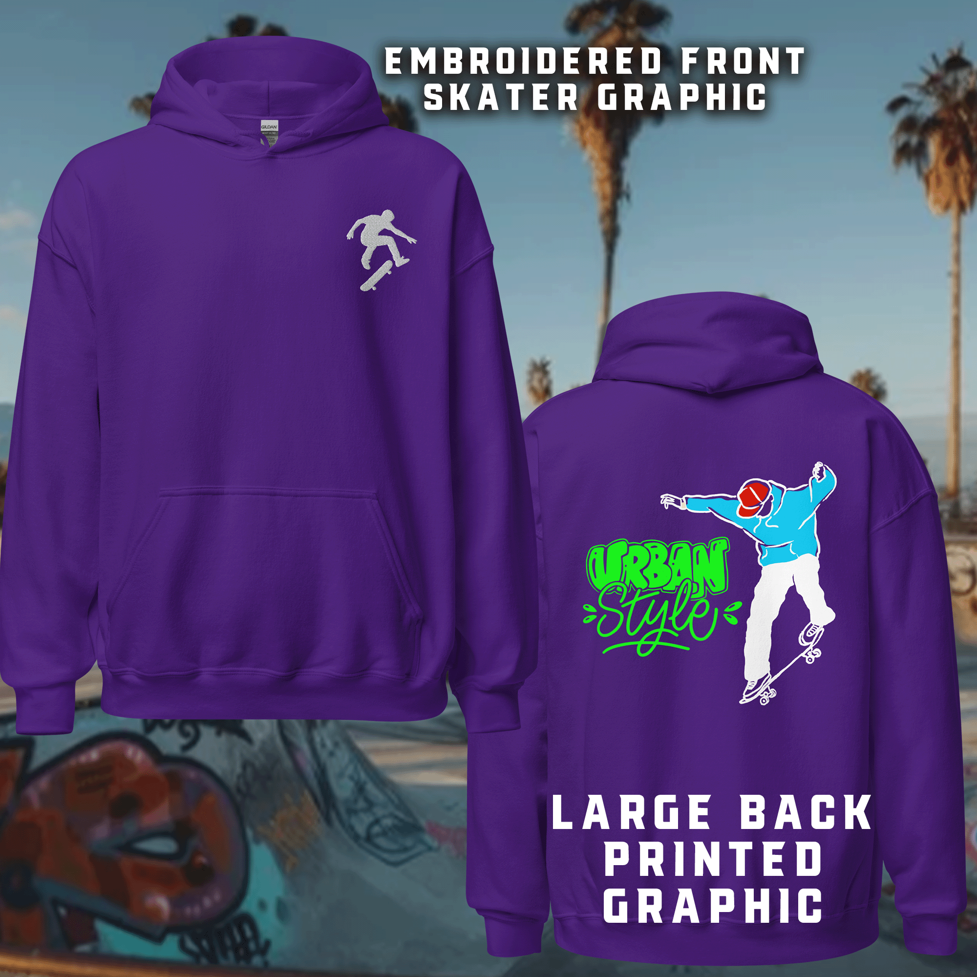 Urban Style Skateboarder Hoodie