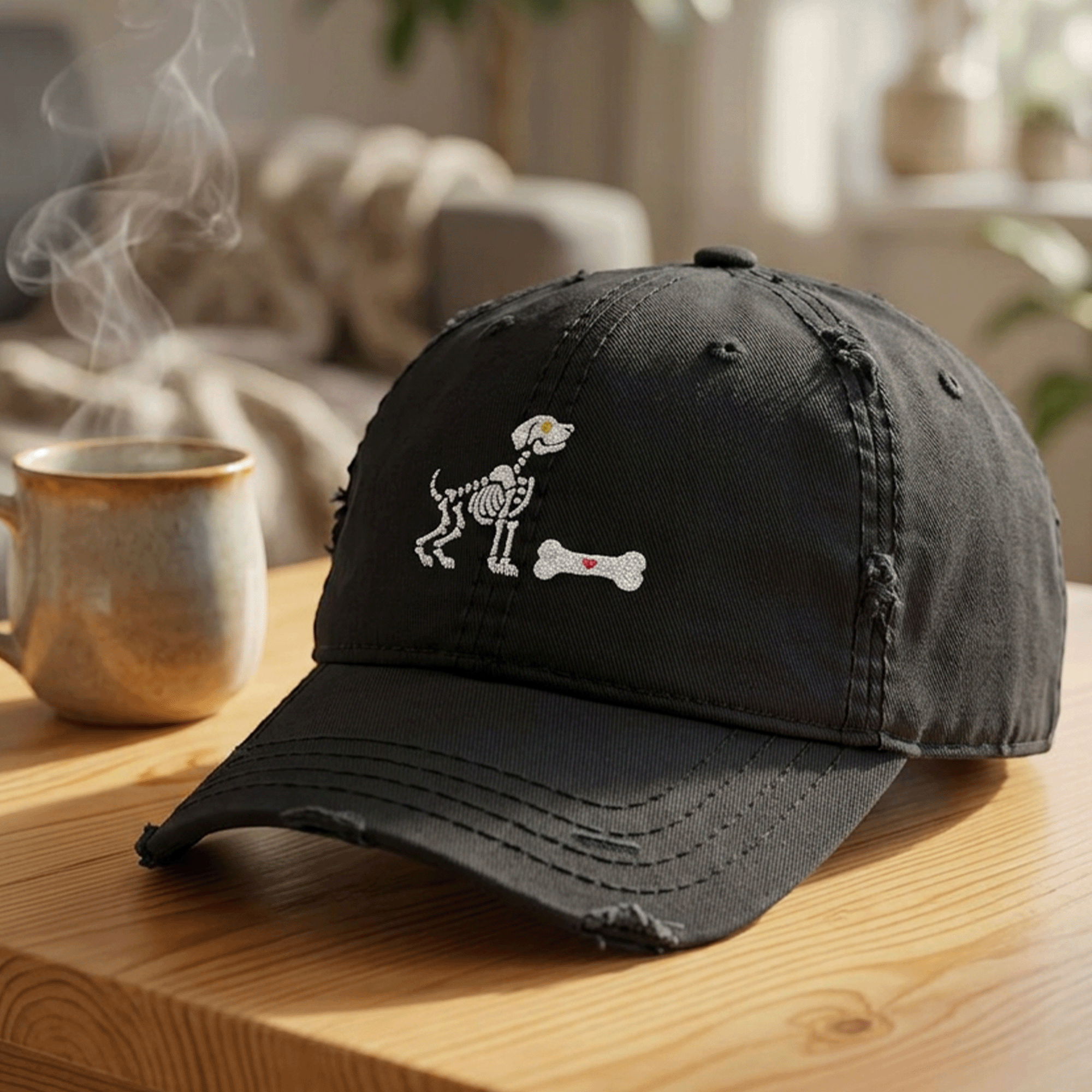 Embroidered Halloween Ghost Dog Hat