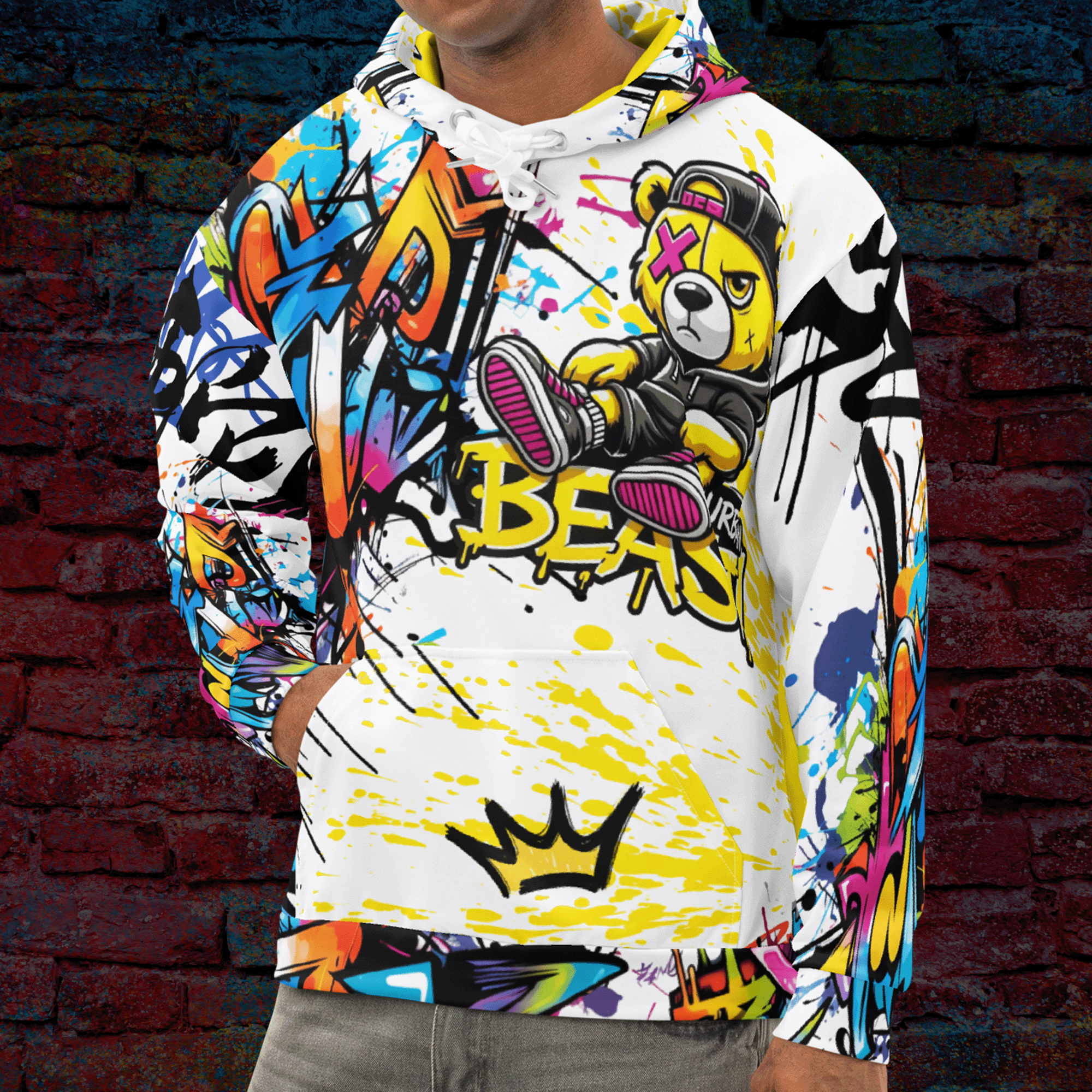 Graffiti Bear Streetwear Hoodie