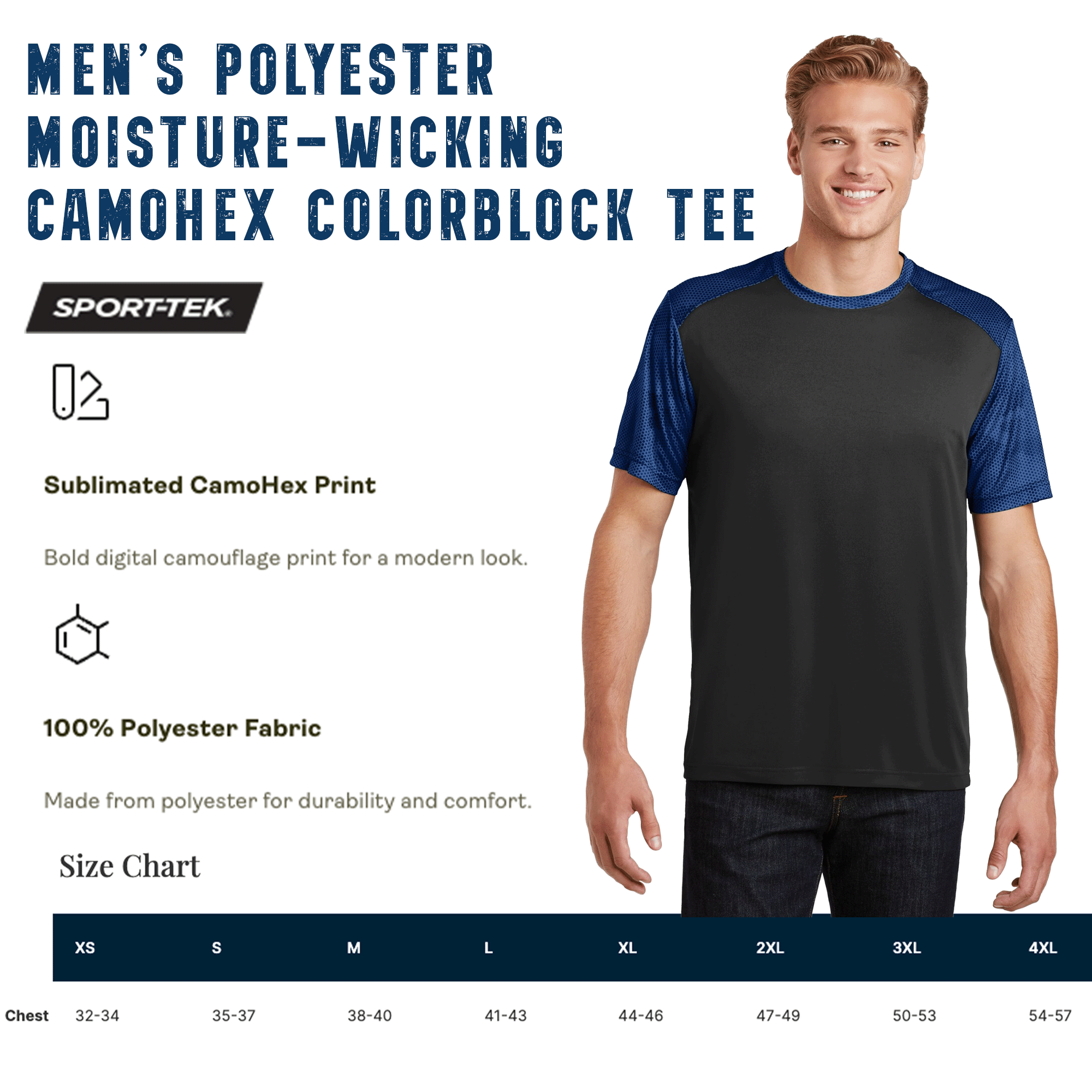 Scuba Diver Men's Polyester CamoHex SportTek Shirt