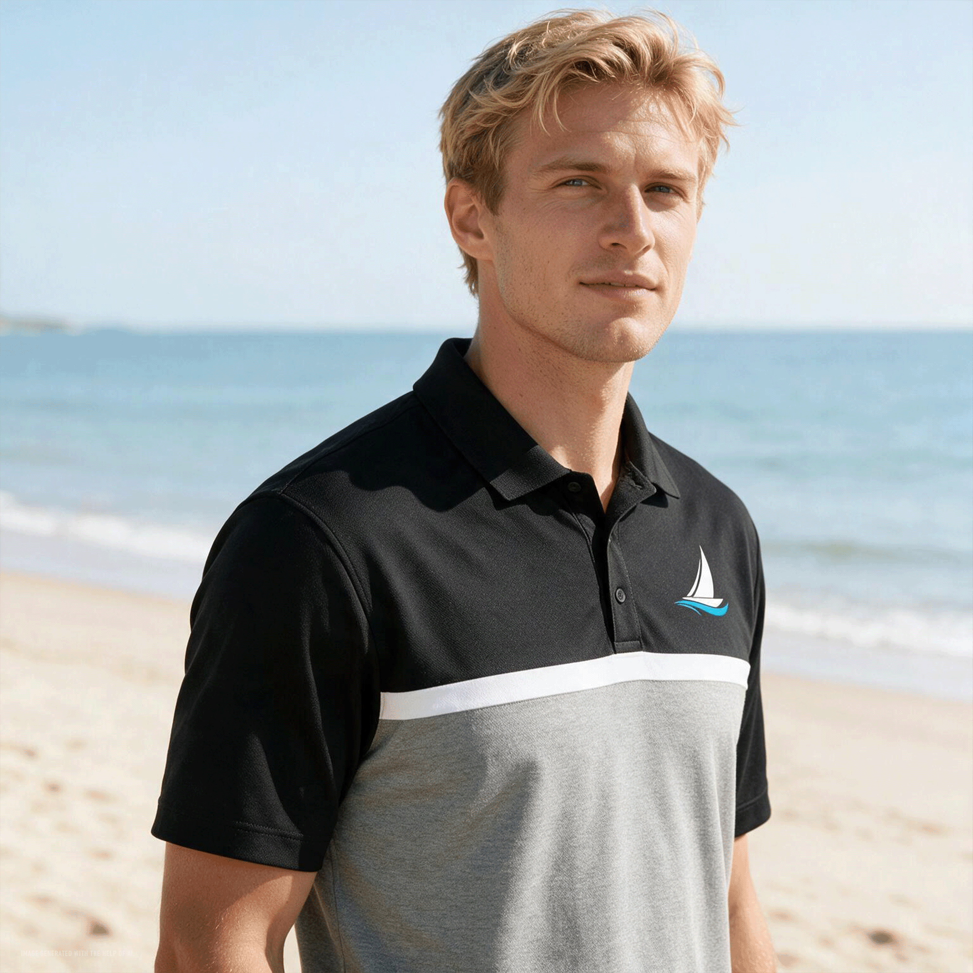 Men’s Sailboat UV Micropique Colorblock Polo
