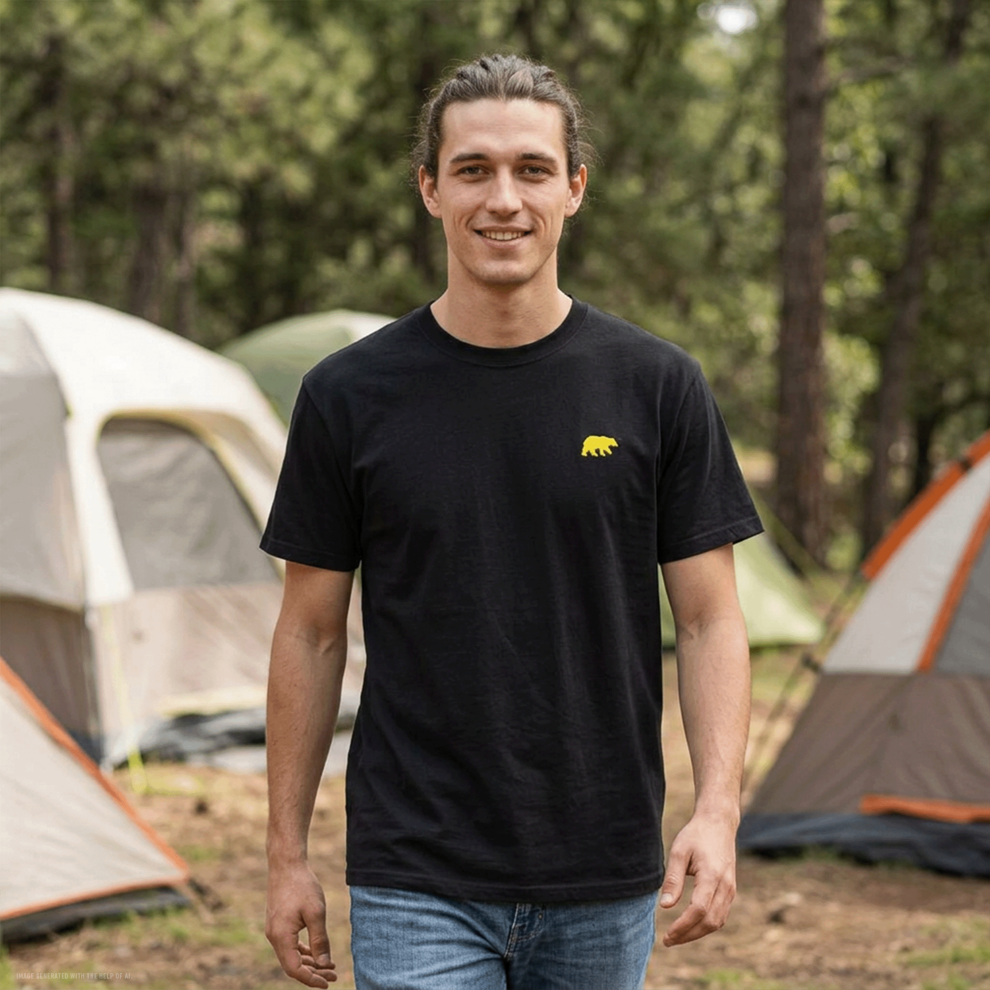 Embroidered Yellow Bear Comfort Colors T-Shirt