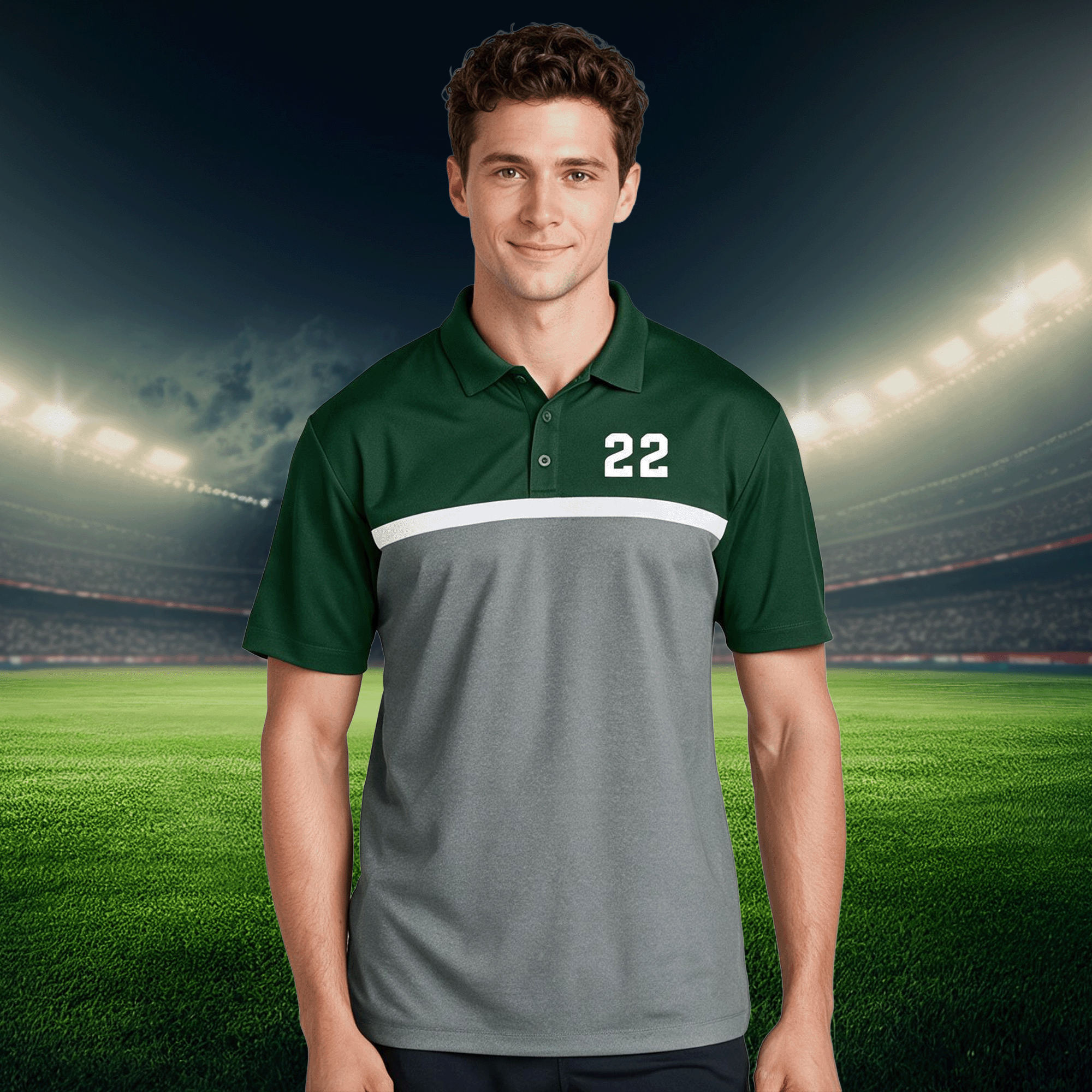 Personalized Number Sport-tek Colorblock Polo