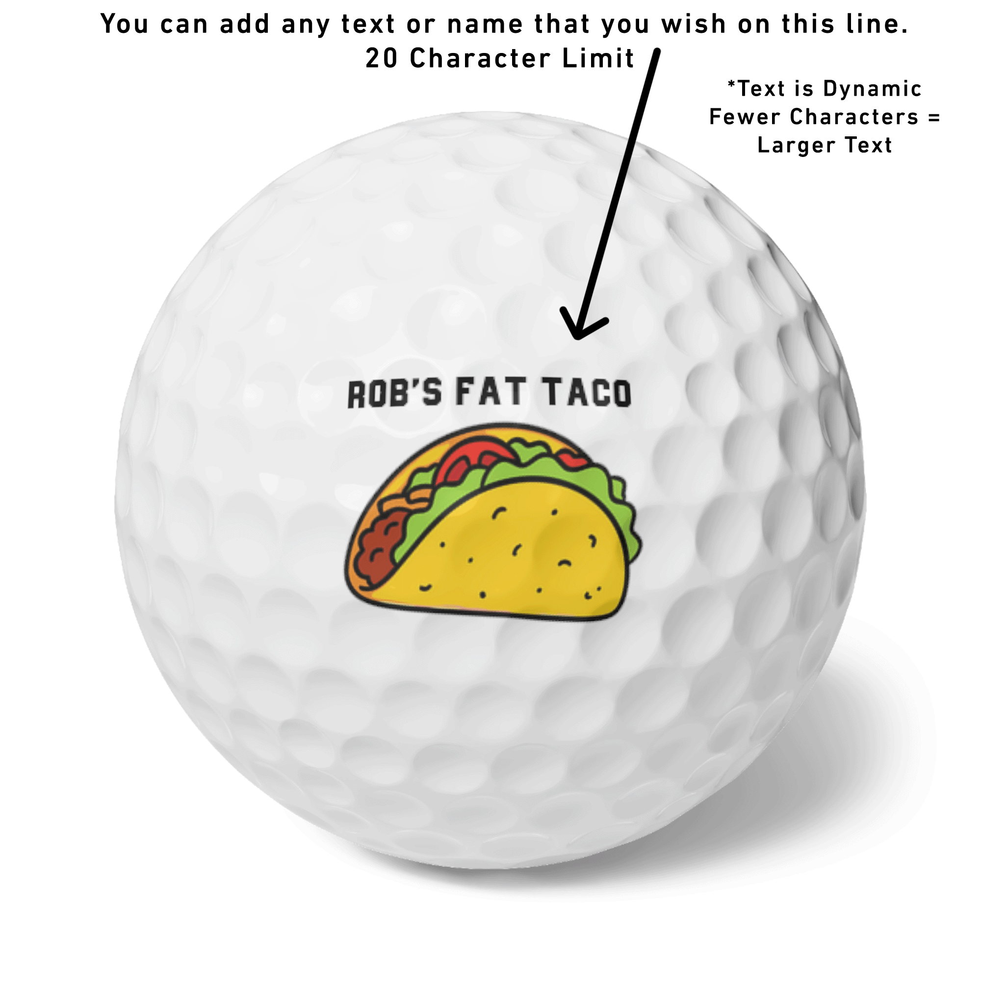 PERSONALIZED TACO Golf Balls