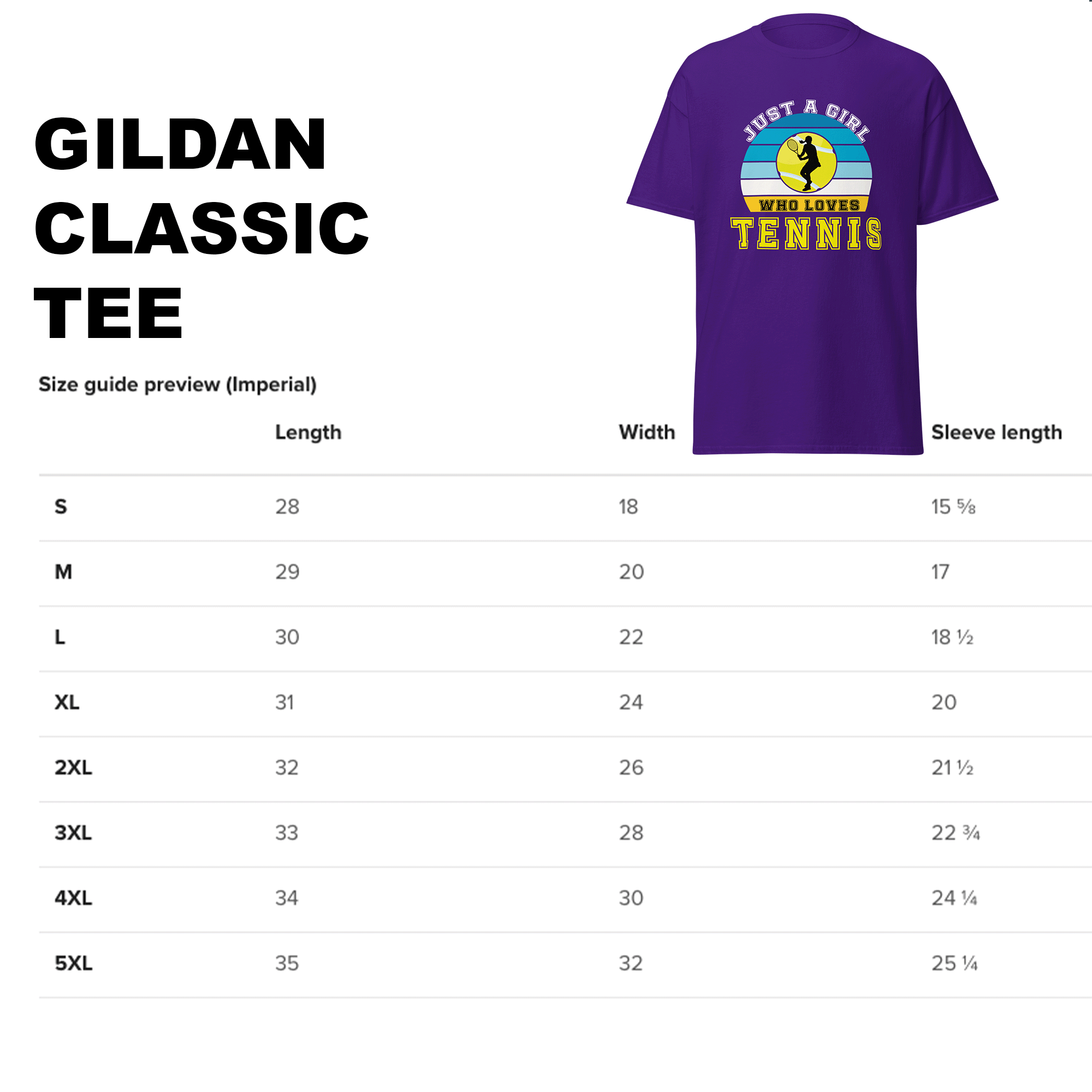 Just a Girl Who Loves Tennis Classic Cotton Sports Tee
