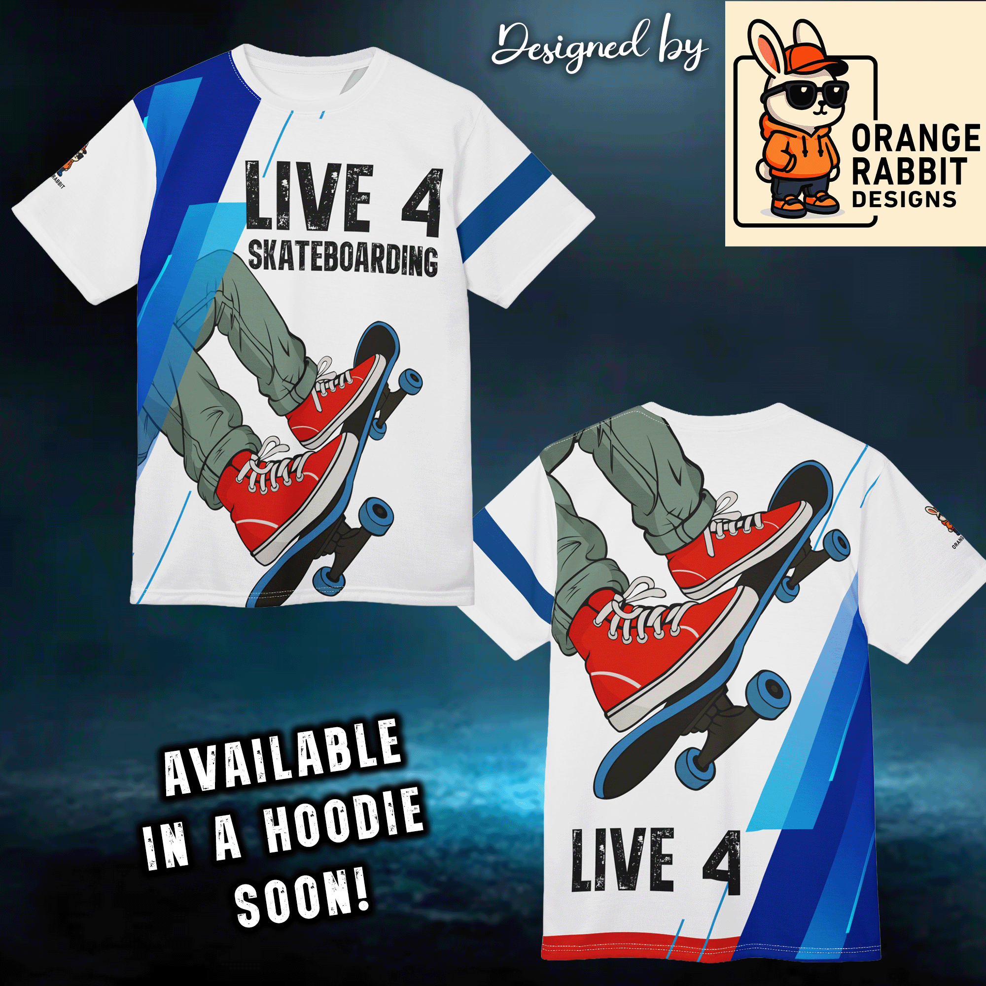 Live 4 Skateboarding All Over Print Graphic Tee