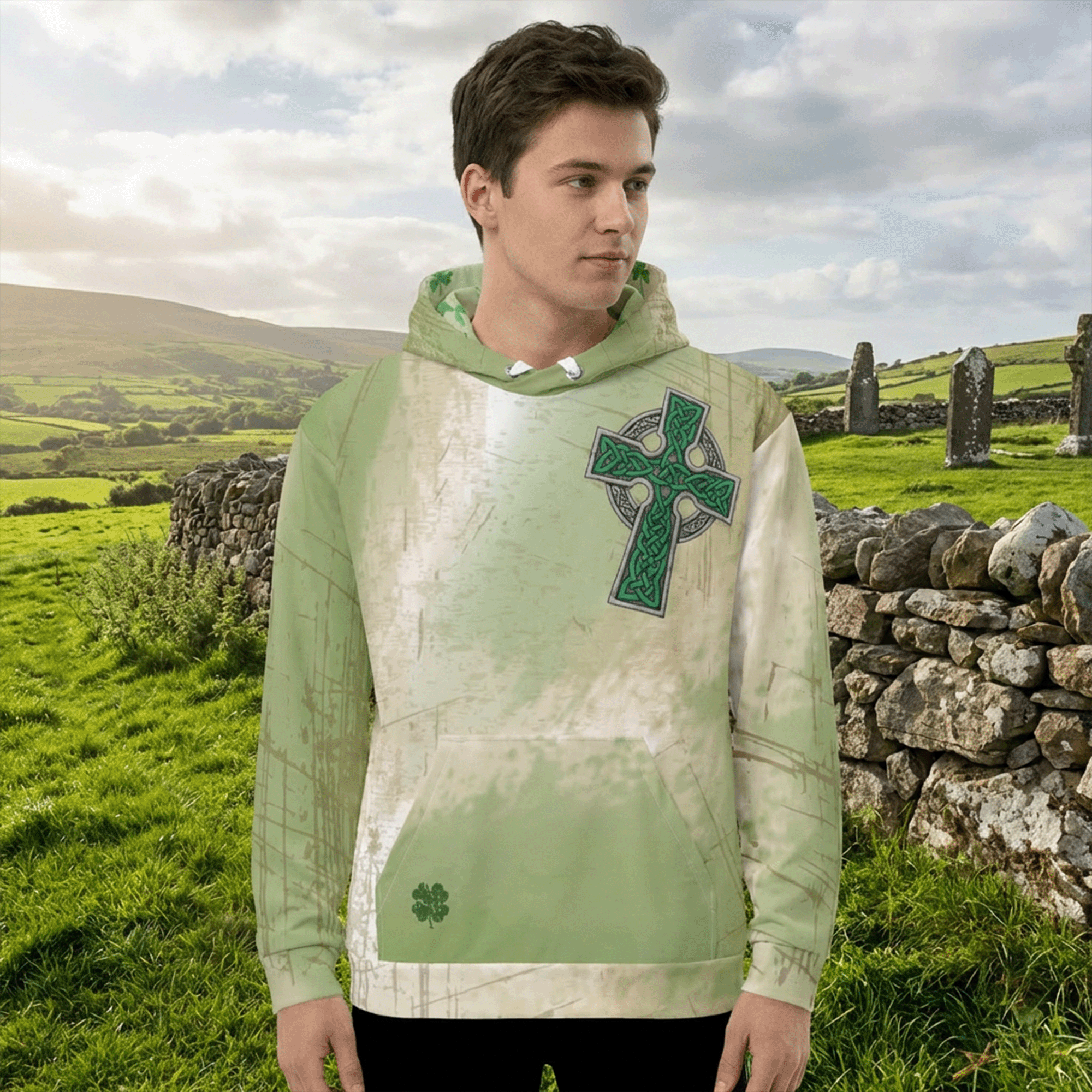 Celtic Cross Irish Hoodie