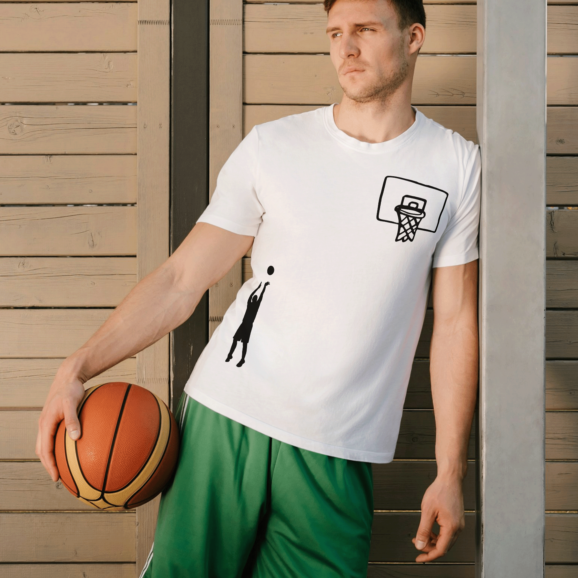 Basketball Minimalist Unisex Classic Cotton Sports Tee