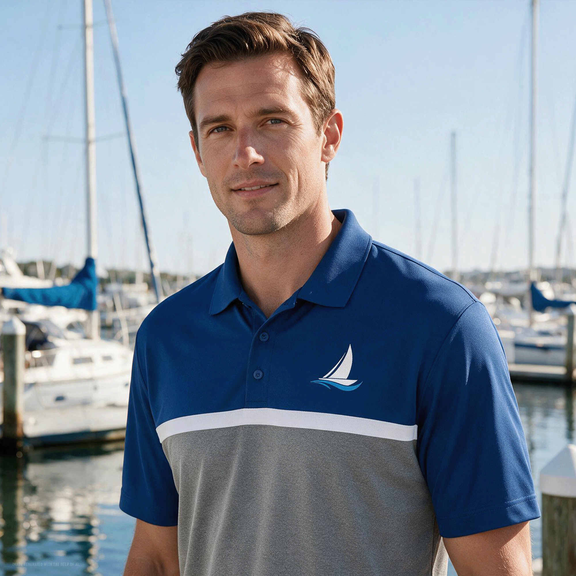 Men’s Sailboat UV Micropique Colorblock Polo