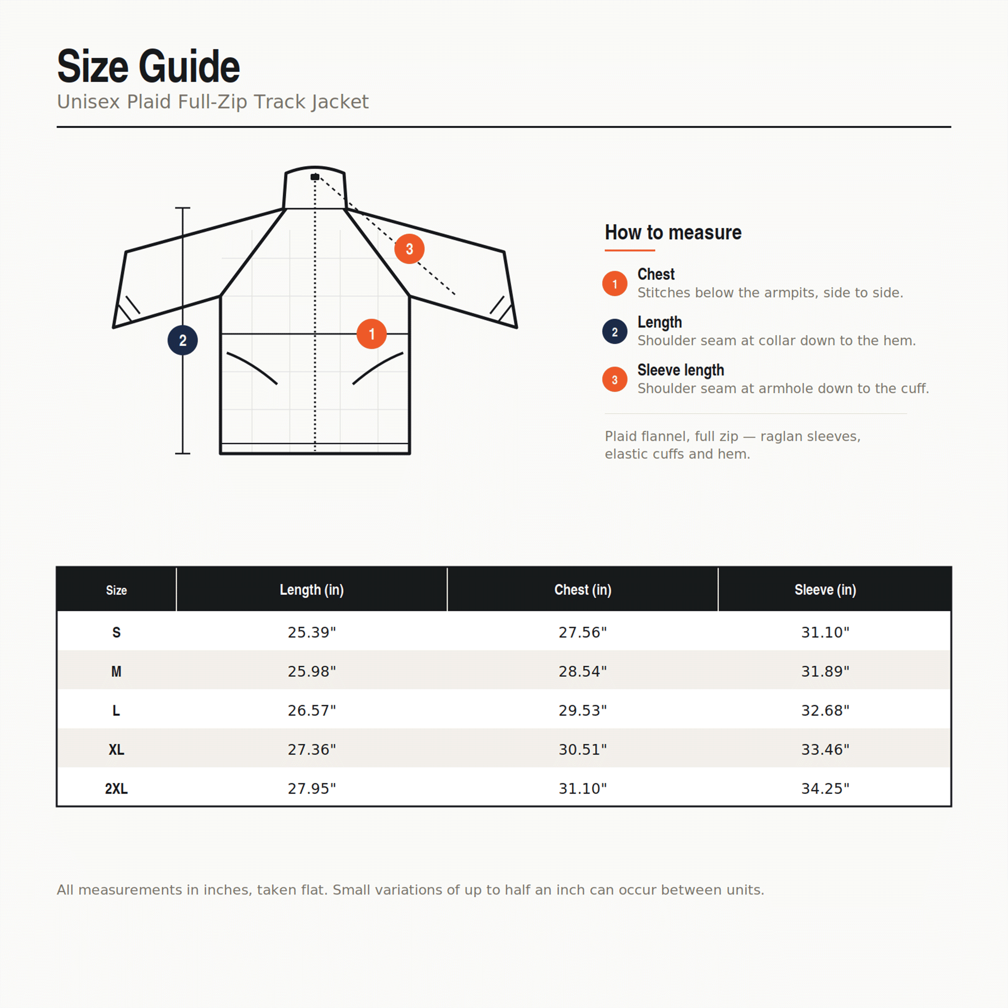 Unisex Seagull Plaid Full-Zip Track Jacket