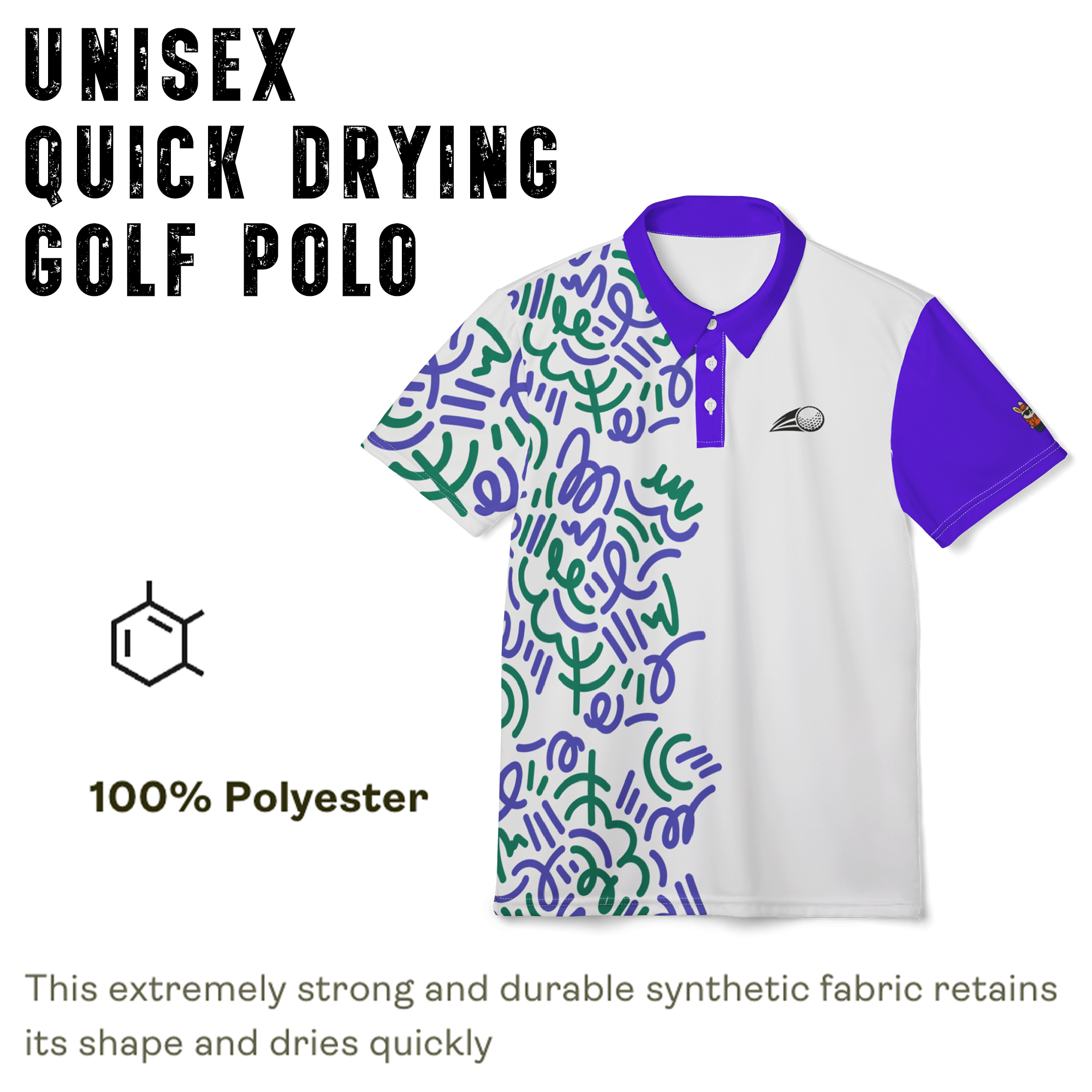Abstract Pattern Golf Polo Shirt