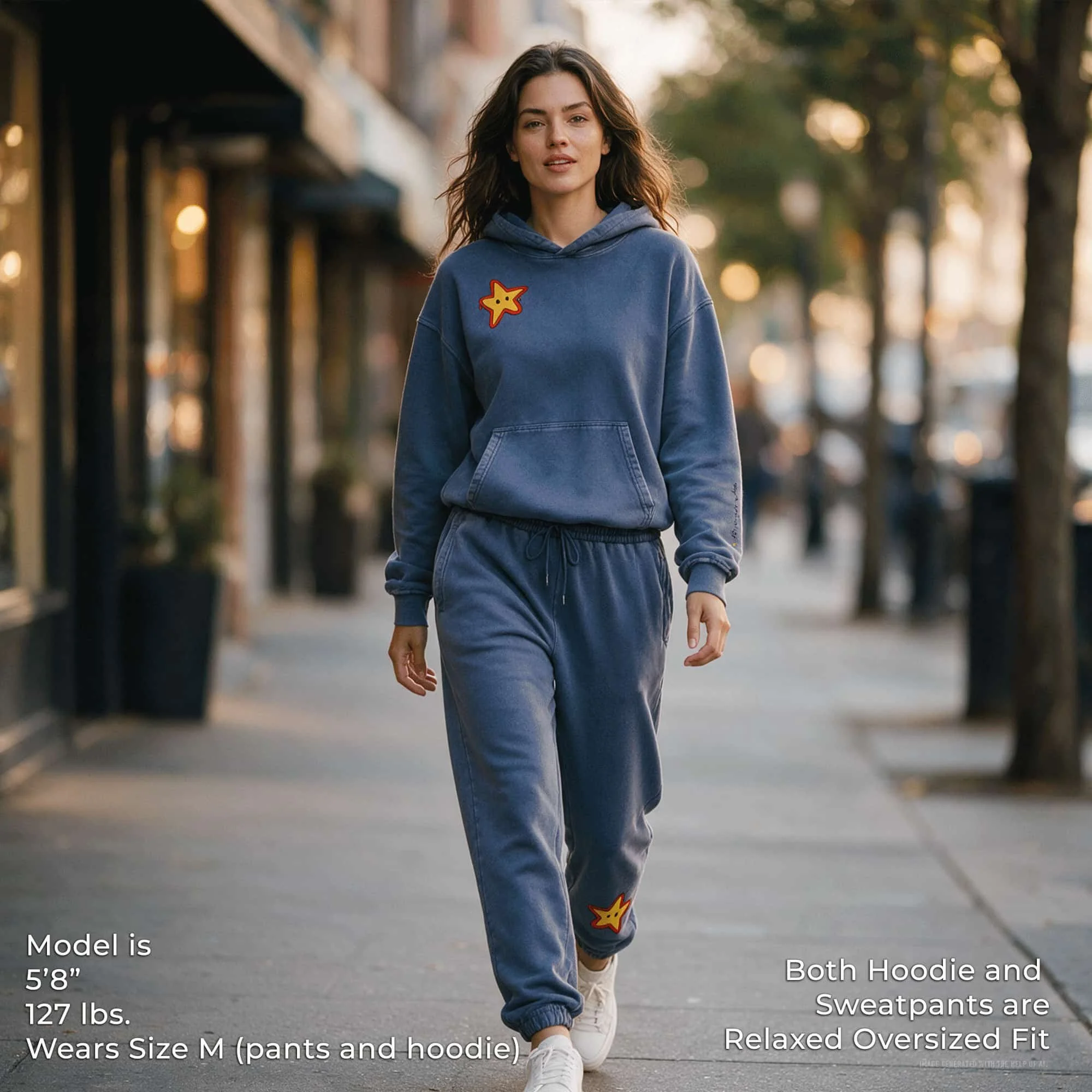 Snow Washed Star Fleece Hoodie & Sweatpants
