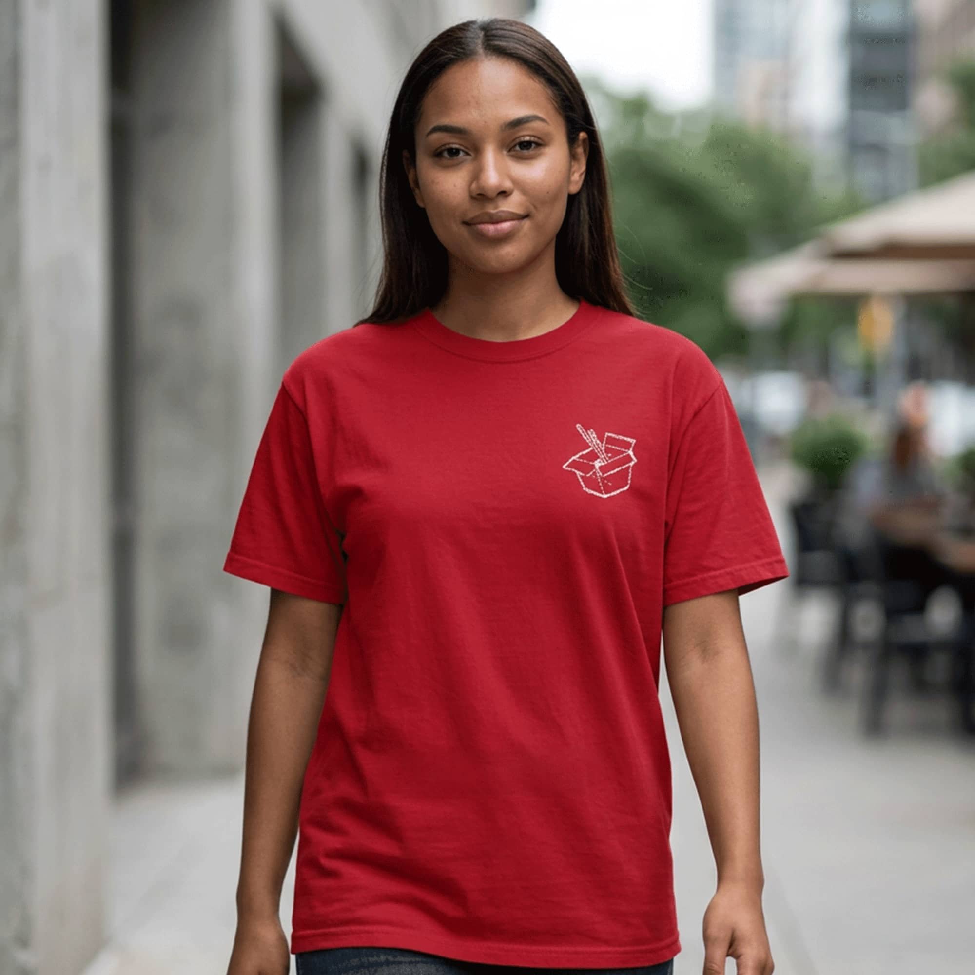 Embroidered Chinese Take-out Box T-Shirt