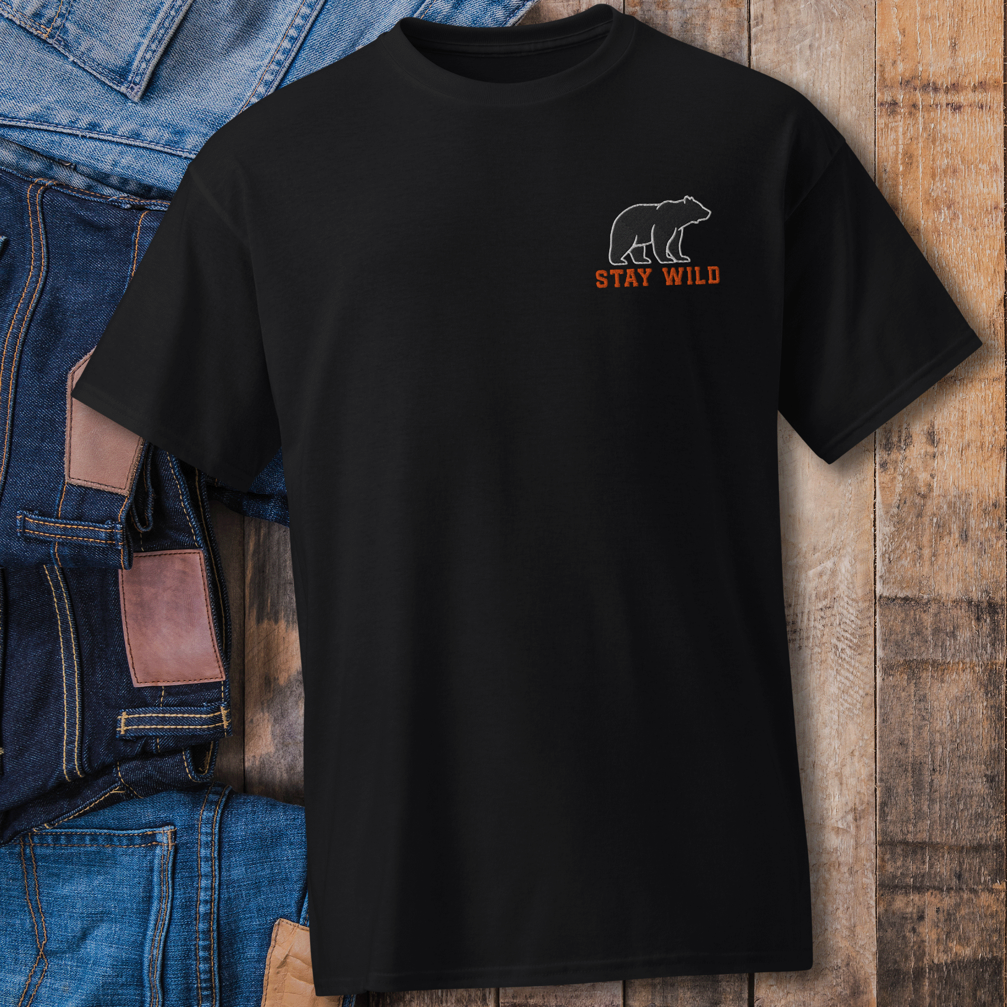 Embroidered Stay Wild Bear DryBlend® T-Shirt