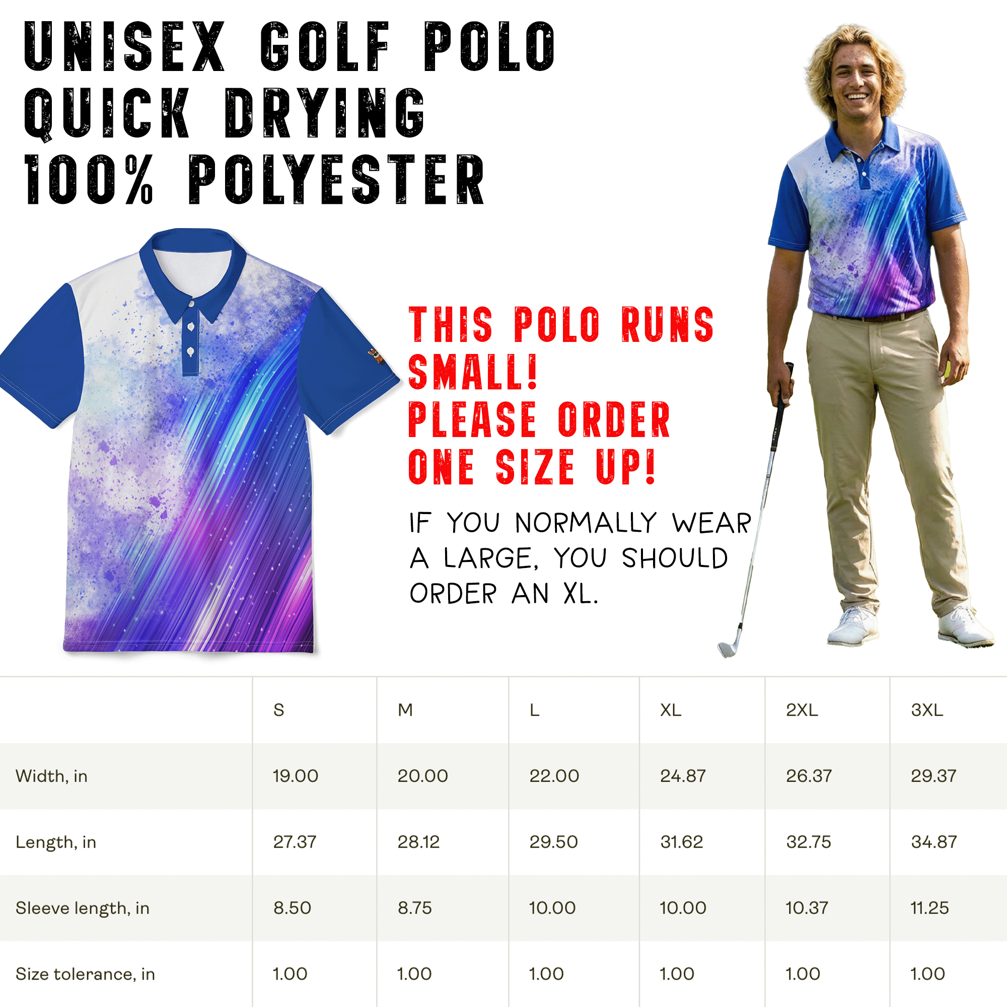 Light Wave Abstract Sports Polo Shirt
