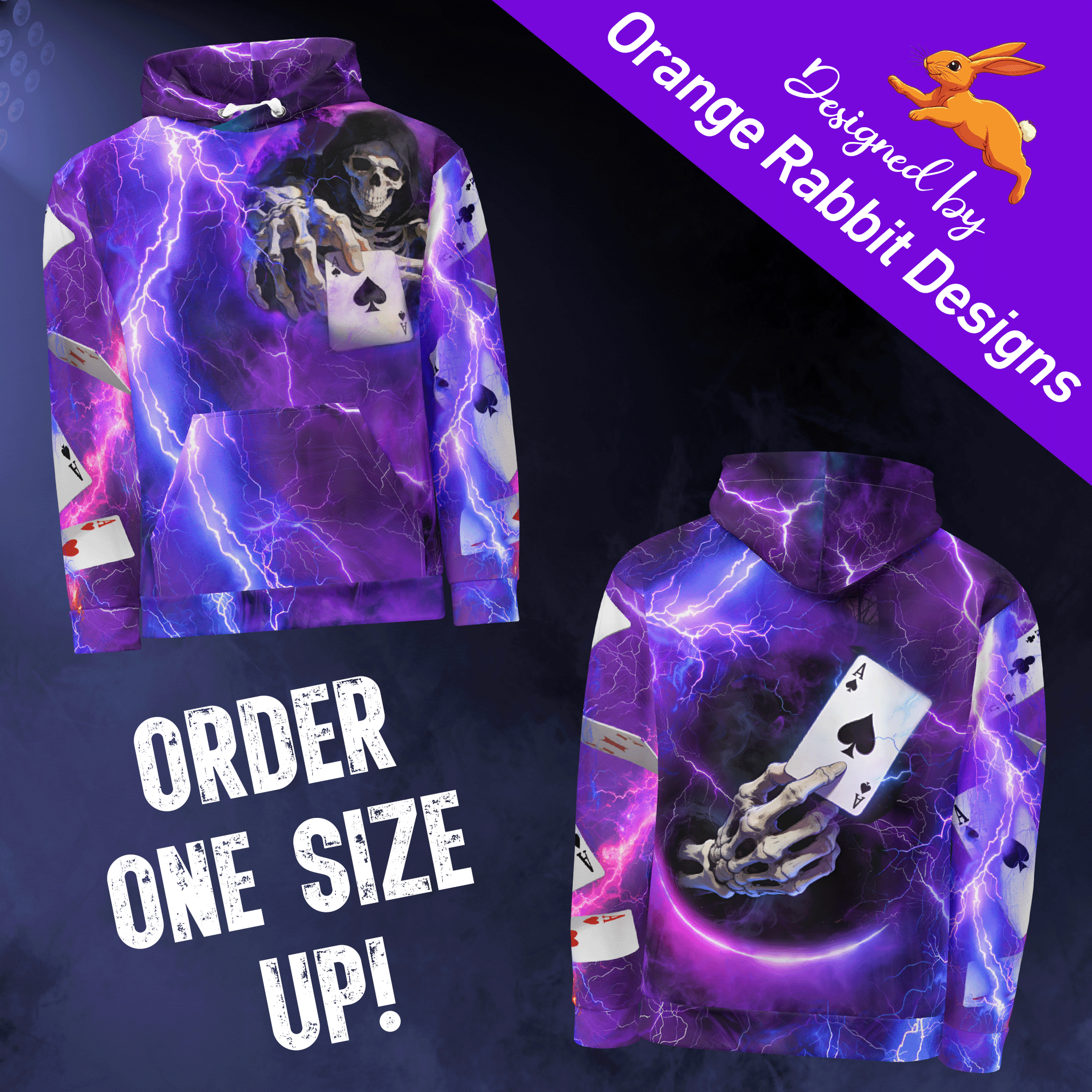 Skeleton with Ace Card Hoodie