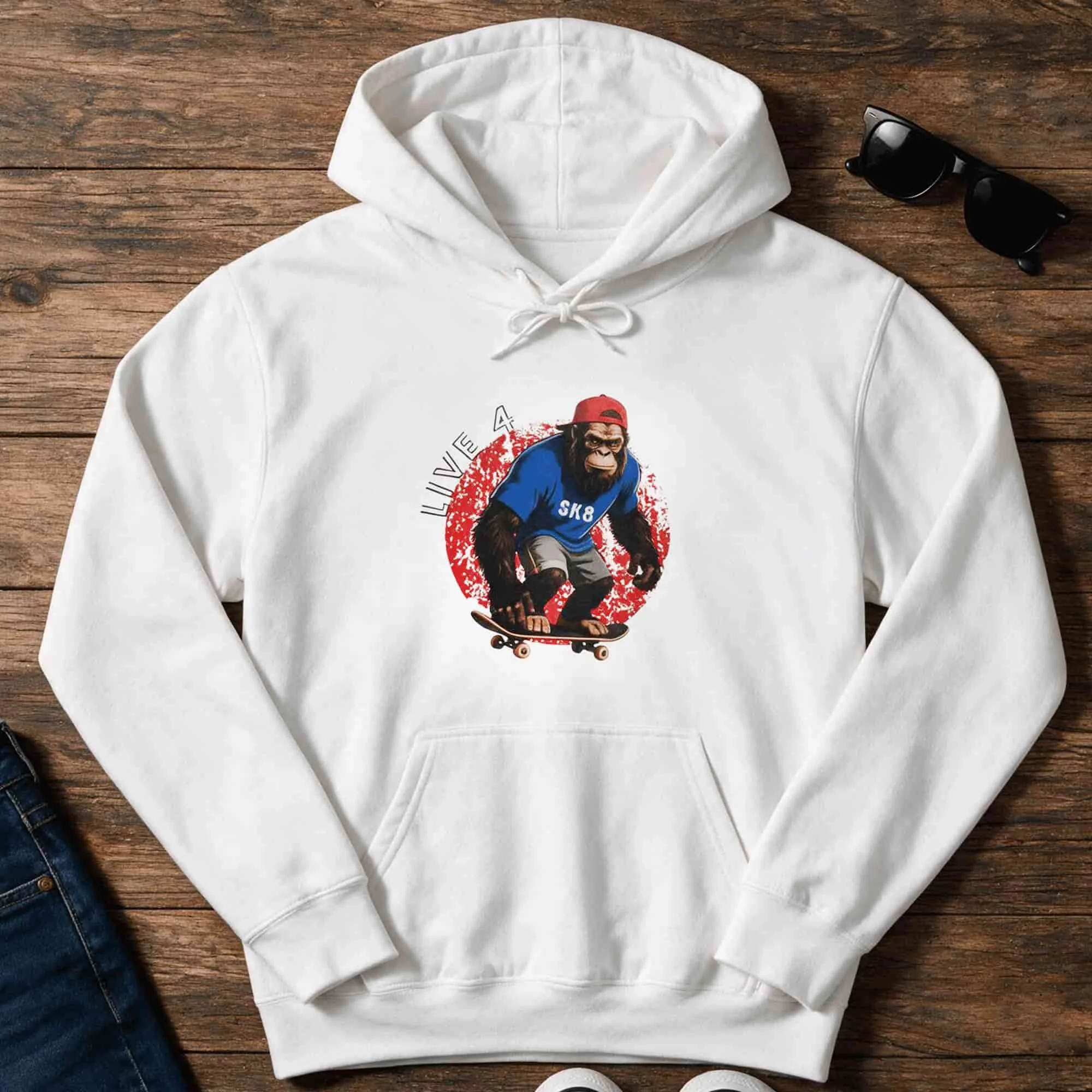 Sasquatch Skateboarder 4 Life Graphic Dryblend Hoodie