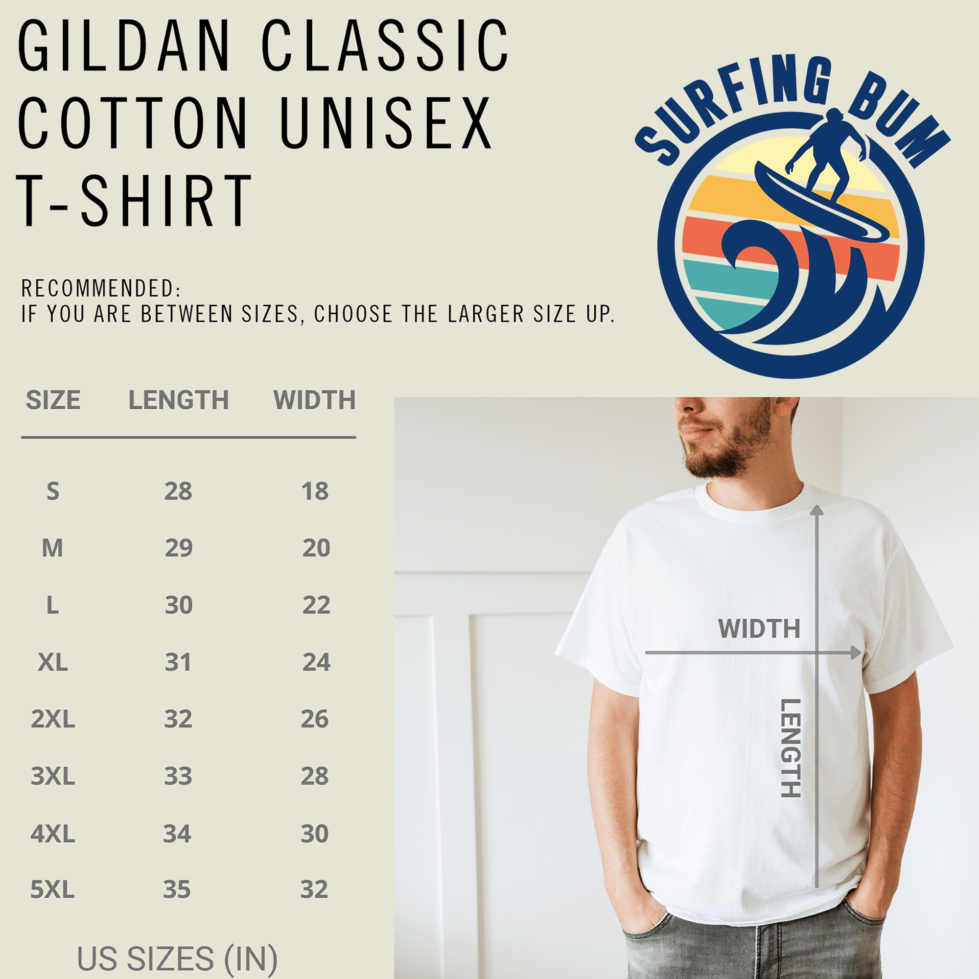 Surfing Bum Classic Retro T-shirt