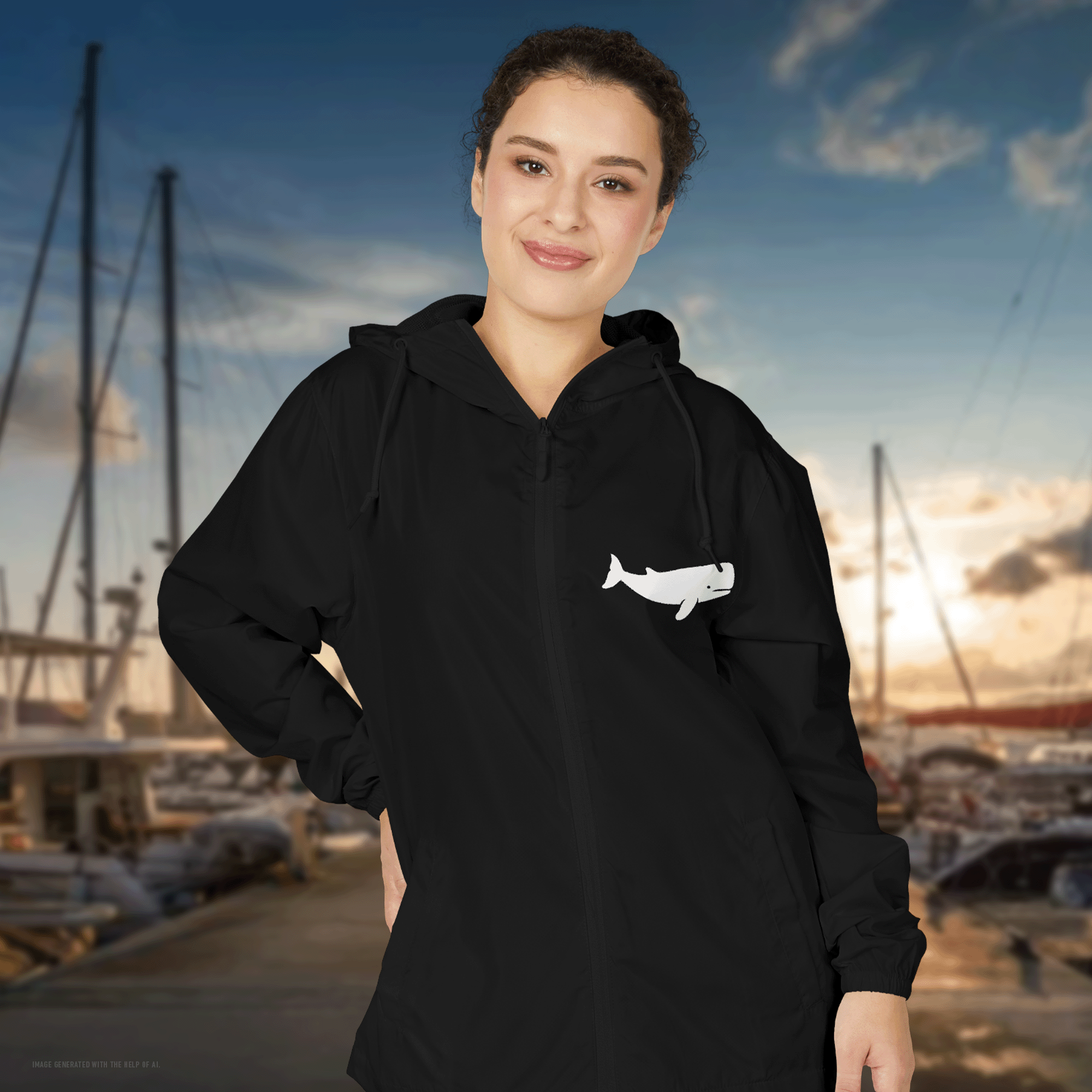 Whale Unisex Full-Zip Windbreaker Jacket