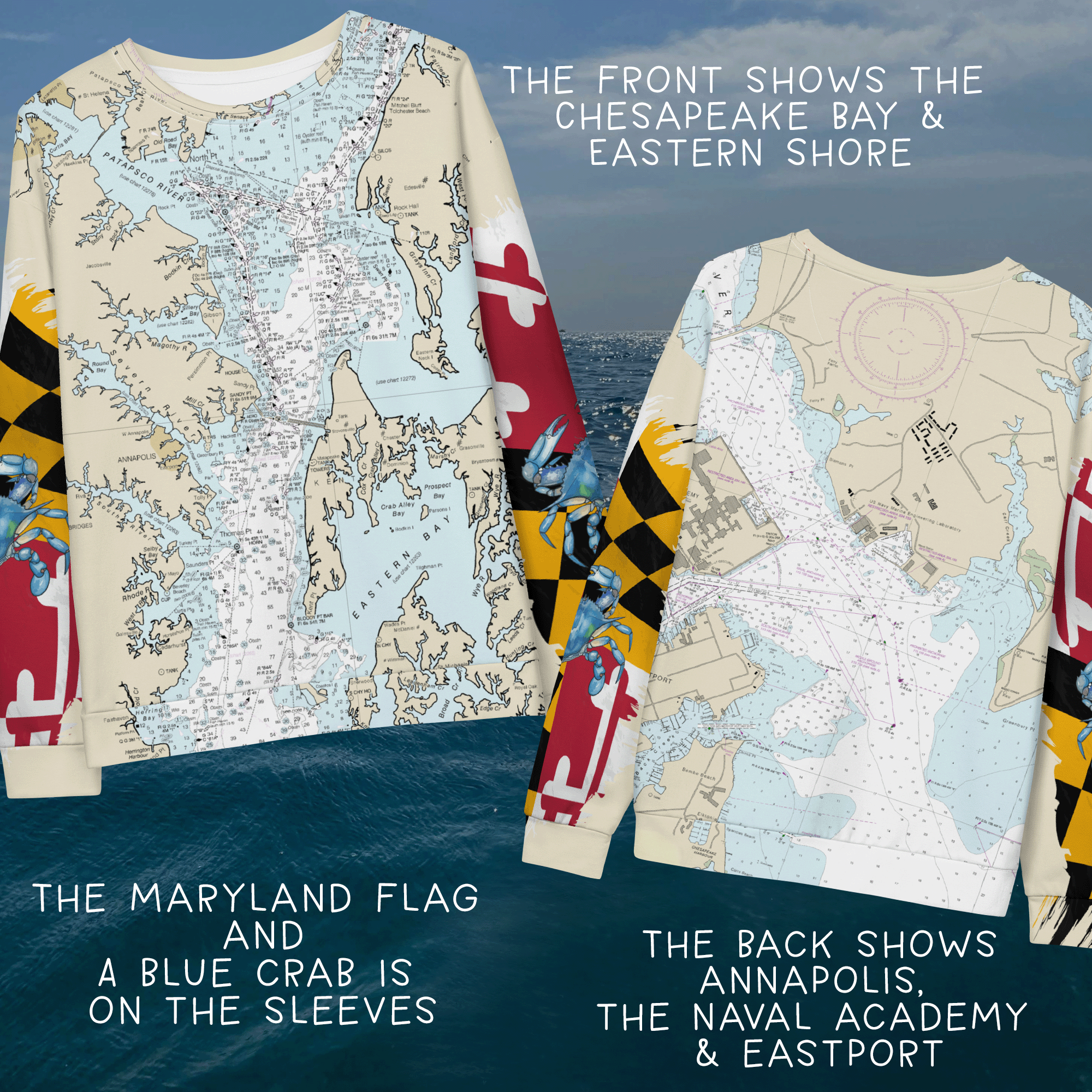 Chesapeake Bay Annapolis Maryland Crewneck Sweatshirt
