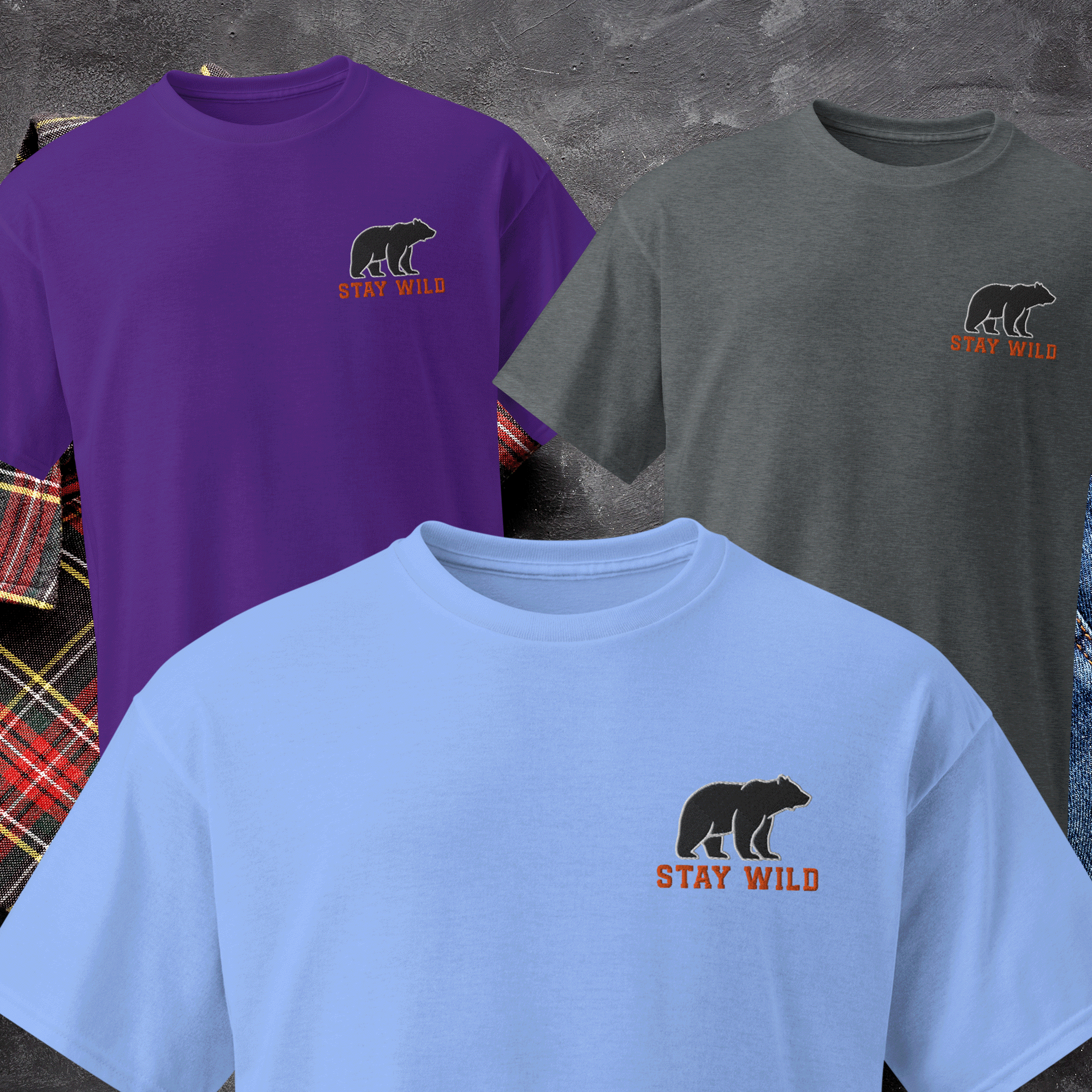Embroidered Stay Wild Bear DryBlend® T-Shirt