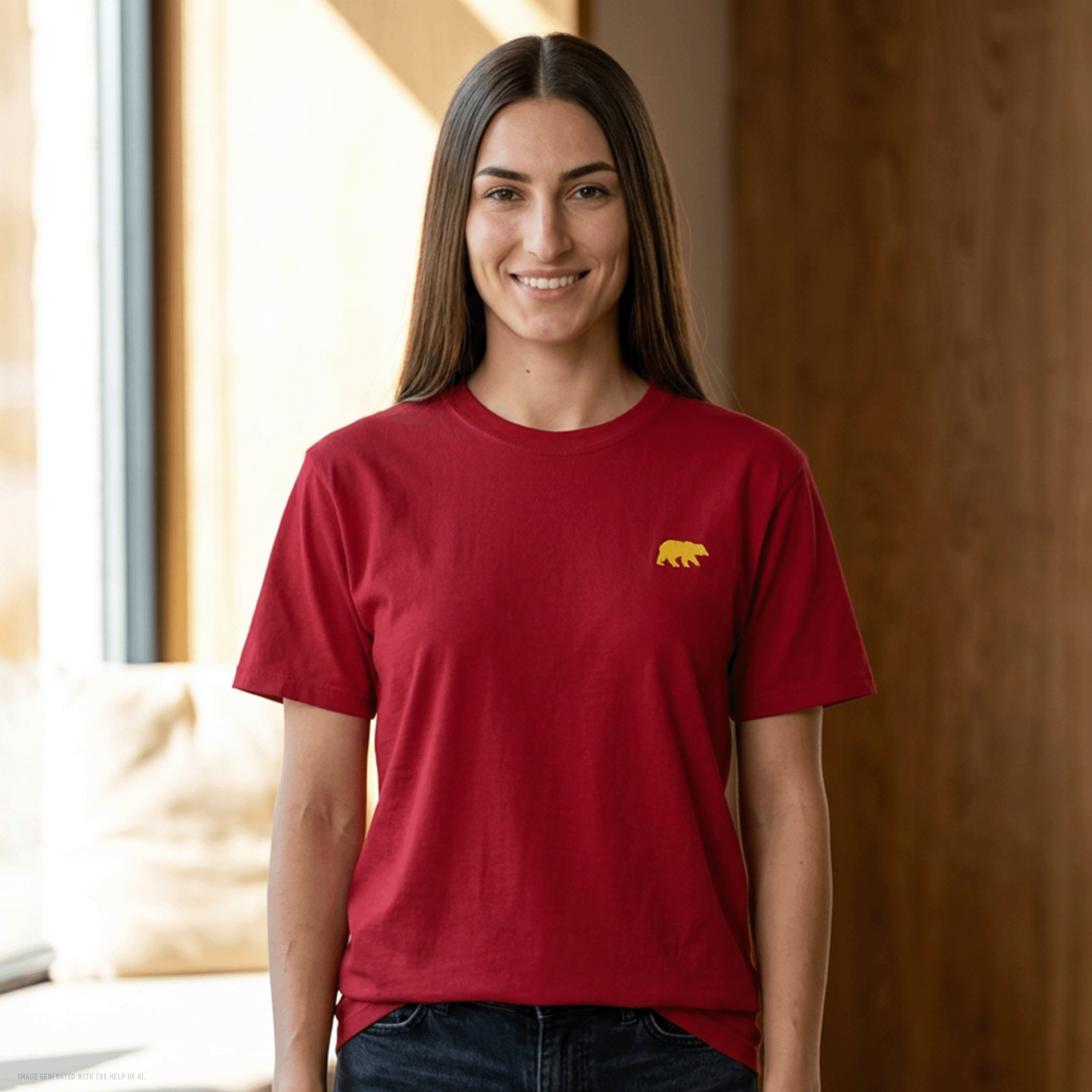 Embroidered Yellow Bear Comfort Colors T-Shirt