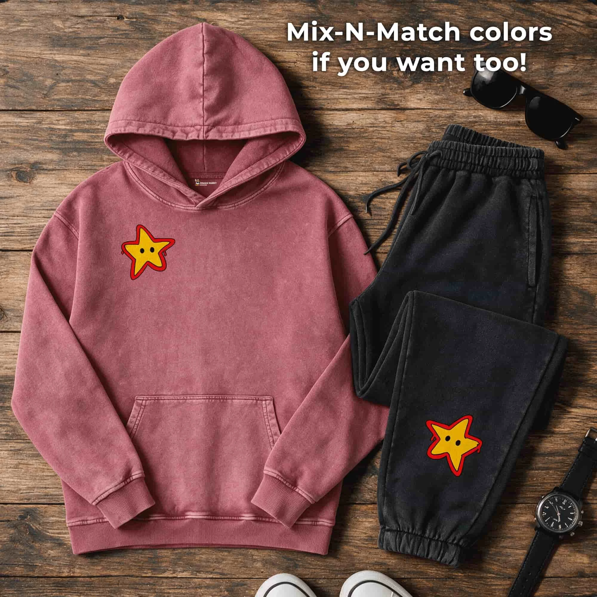 Snow Washed Star Fleece Hoodie & Sweatpants