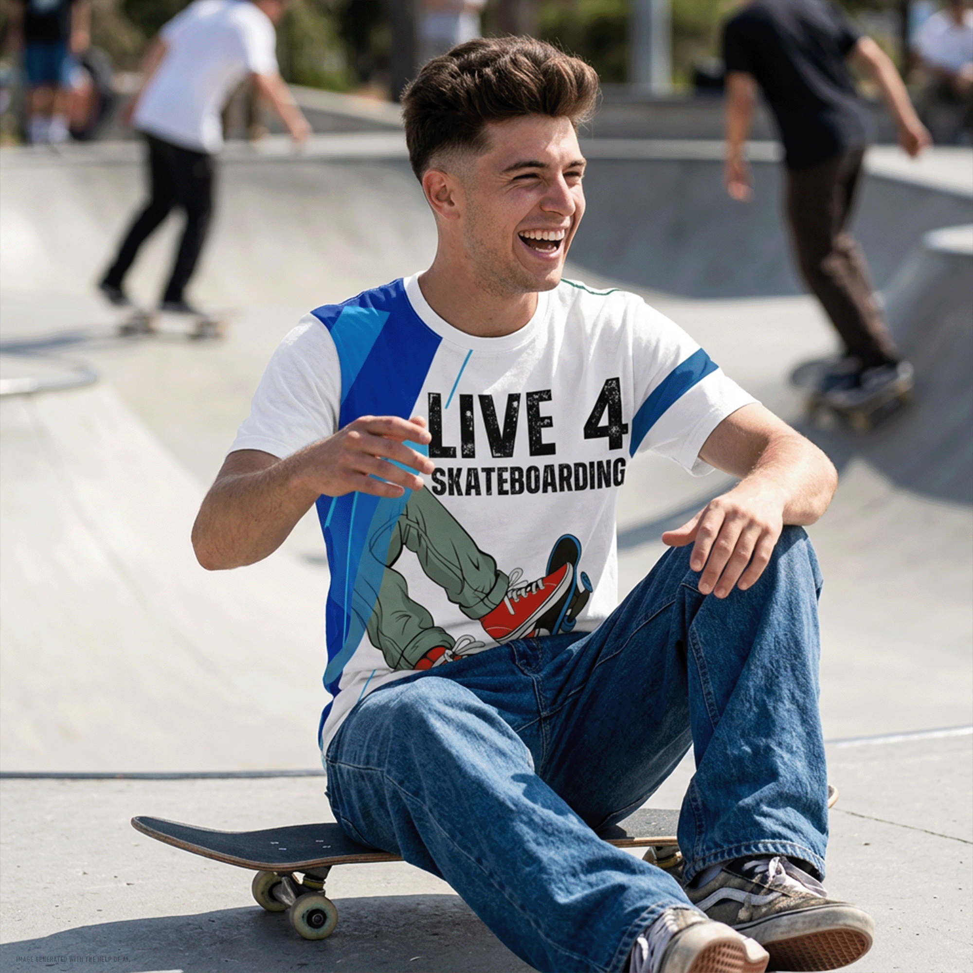 Live 4 Skateboarding All Over Print Graphic Tee