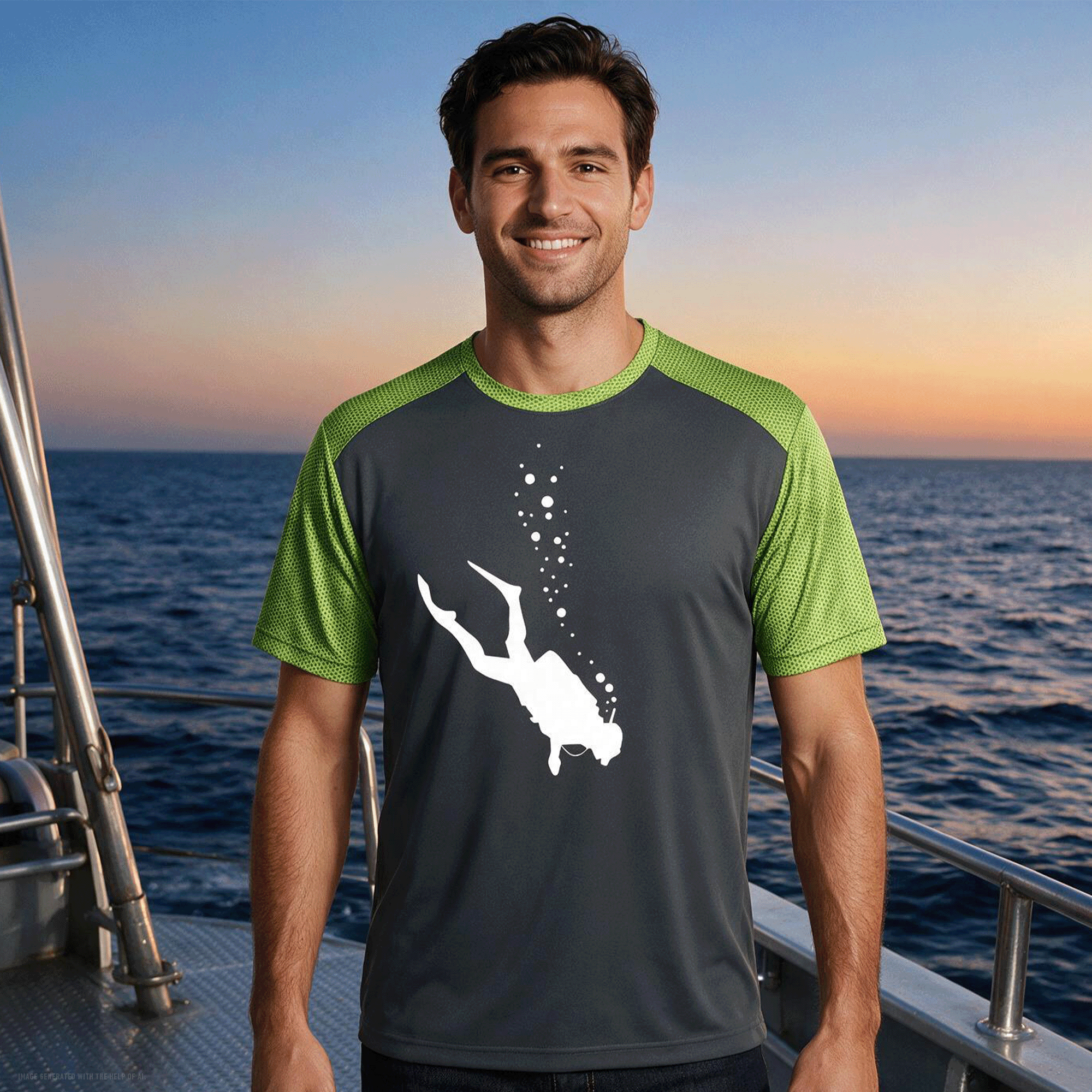 Scuba Diver Men's Polyester CamoHex SportTek Shirt